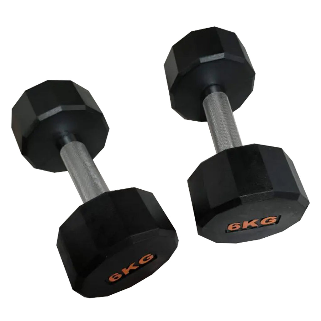 Hex Rubber Round-Coated Dumbbell – Anti‑Roll, High‑Grip Ergonomic Handle, Strength Training for Home Gym, Quiet & Durable Design