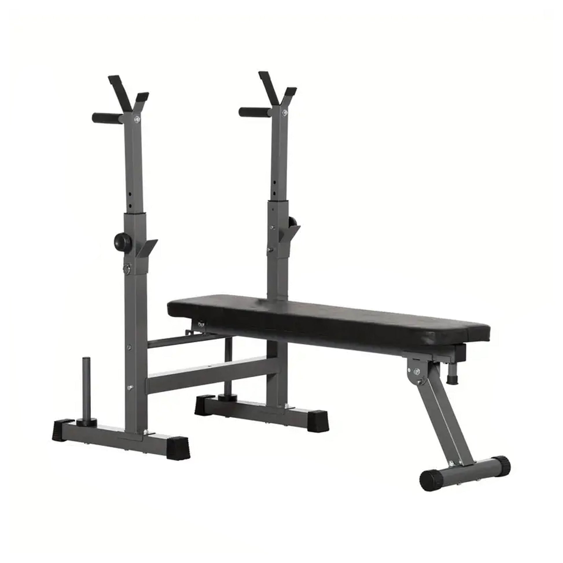 Adjustable Steel Weight Bench with Dip Station & Barbell Rack – Foldable Heavy‑Duty Steel Frame, Pads, Multi‑Angle Strength Training for Home Gym