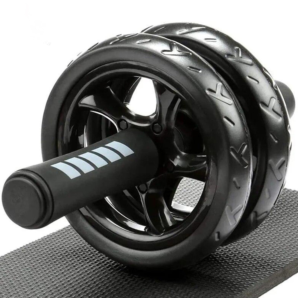 Double‑Wheel Ab Roller with Extra‑Thick Knee Pad – Ergonomic Non‑Slip Grips, Dual Stability Wheels for Core Strength Training – Compact Home Gym Essential