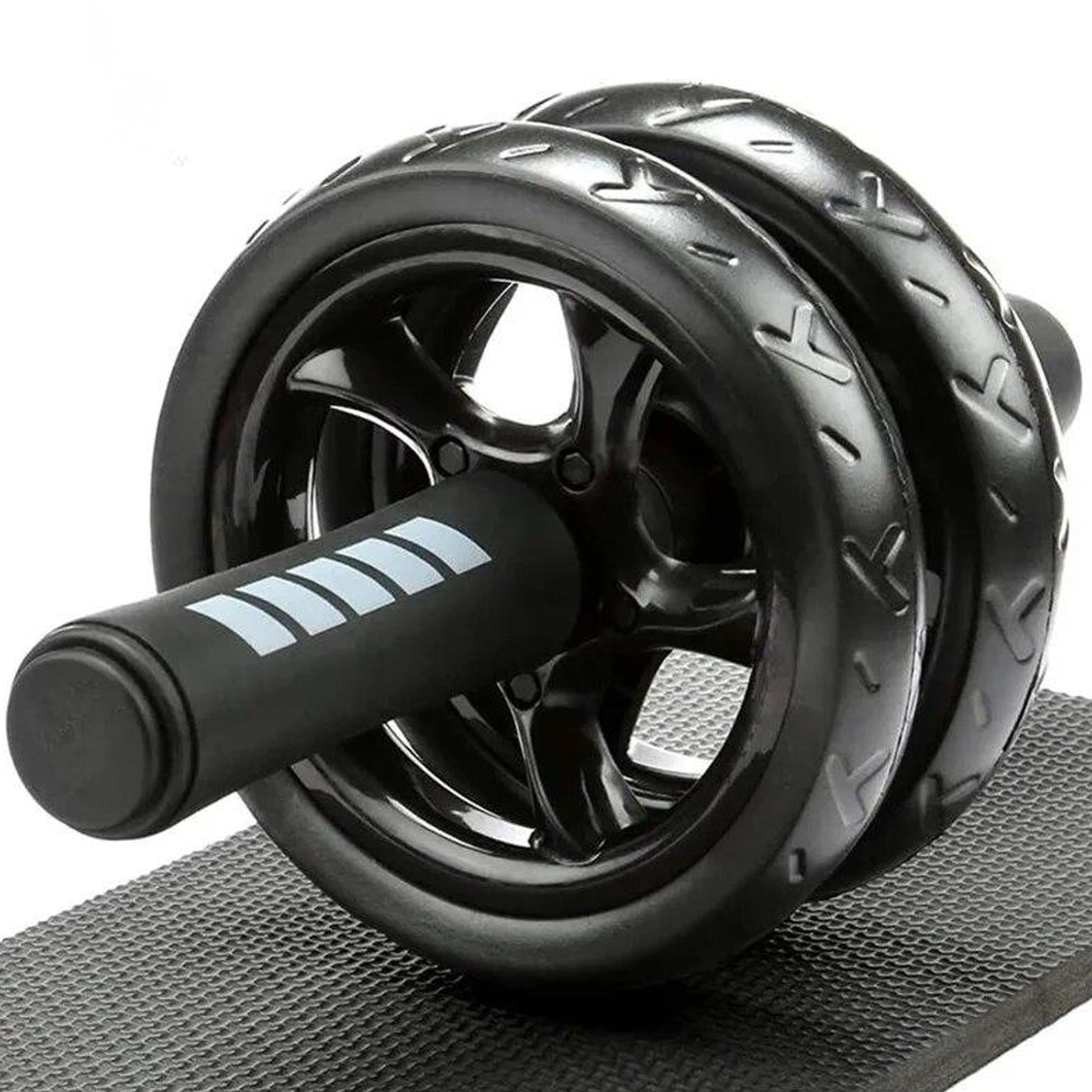 Double‑Wheel Ab Roller with Extra‑Thick Knee Pad – Ergonomic Non‑Slip Grips, Dual Stability Wheels for Core Strength Training – Compact Home Gym Essential