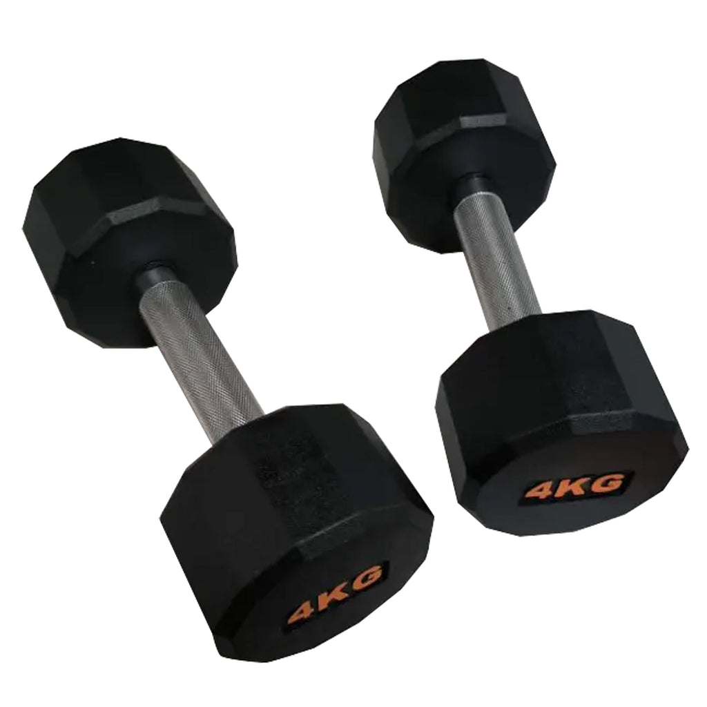 Hex Rubber Round-Coated Dumbbell – Anti‑Roll, High‑Grip Ergonomic Handle, Strength Training for Home Gym, Quiet & Durable Design
