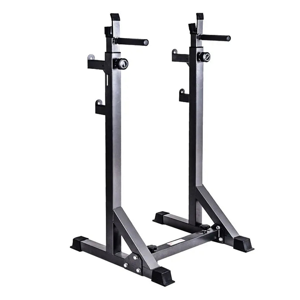 Adjustable Heavy-Duty Half Squat Rack with Dip Station & Spotters, 200KG Max Load, Steel Frame for Strength Training – Home Gym Essential