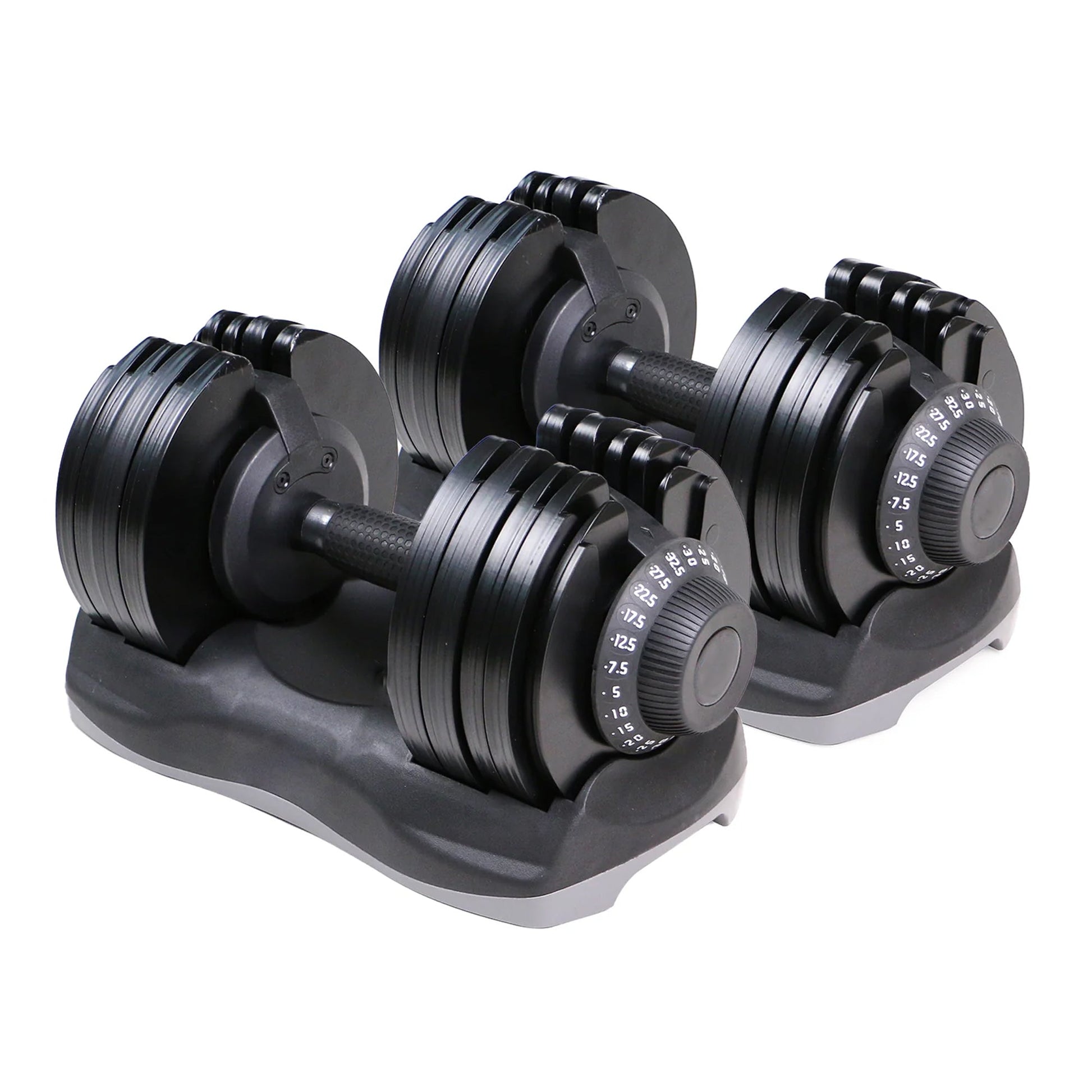 Adjustable Dumbbells 12‑in‑1 5 kg–32.5 kg Pair – Durable Dial System with Ergonomic Grip for Strength Training in Compact Home Gym Spaces