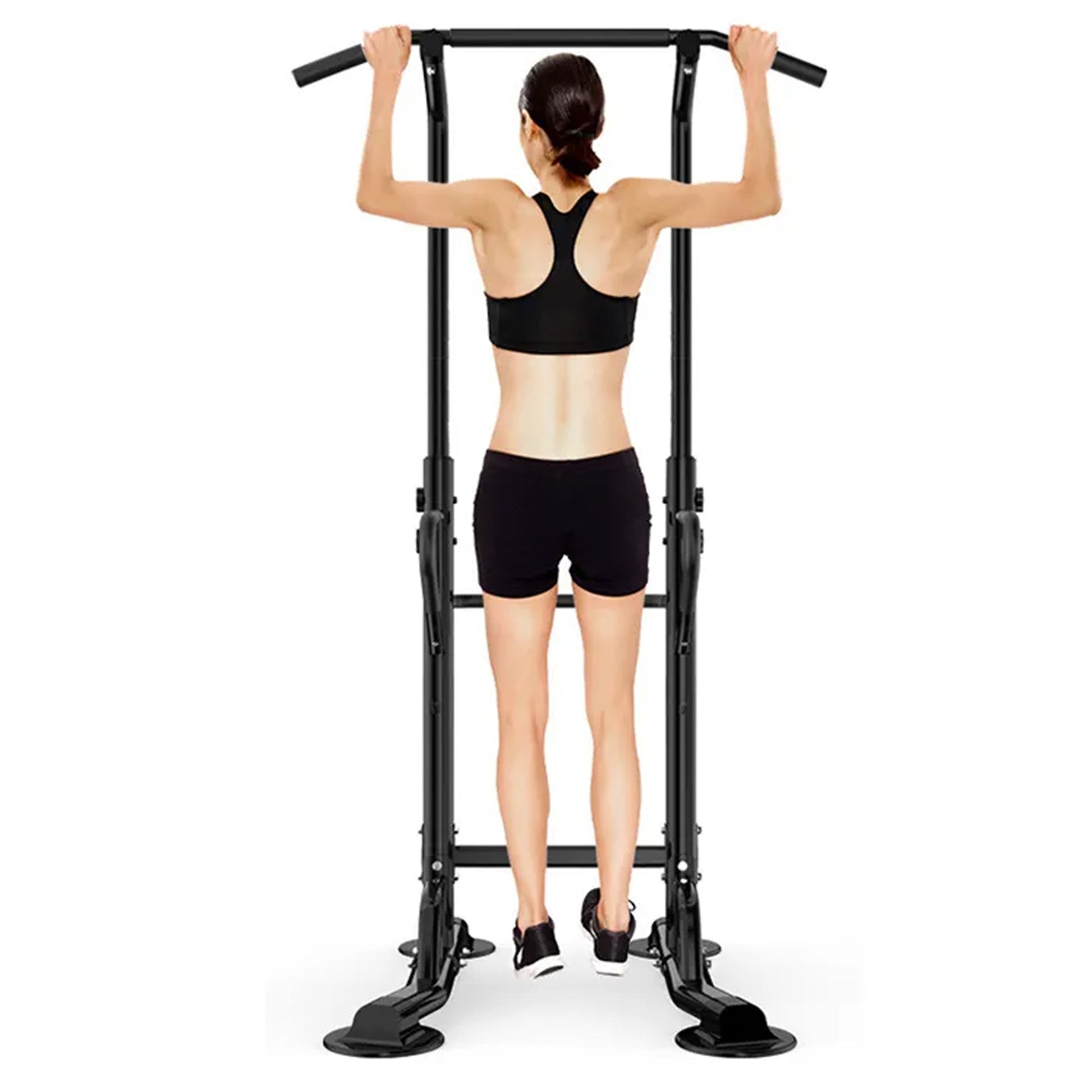 Adjustable Power Tower Pull‑Up & Dip Station – Heavy‑Duty Steel, Foam Padded, Multi‑Grip Pull‑Up Bar – Compact Home Gym Strength Training