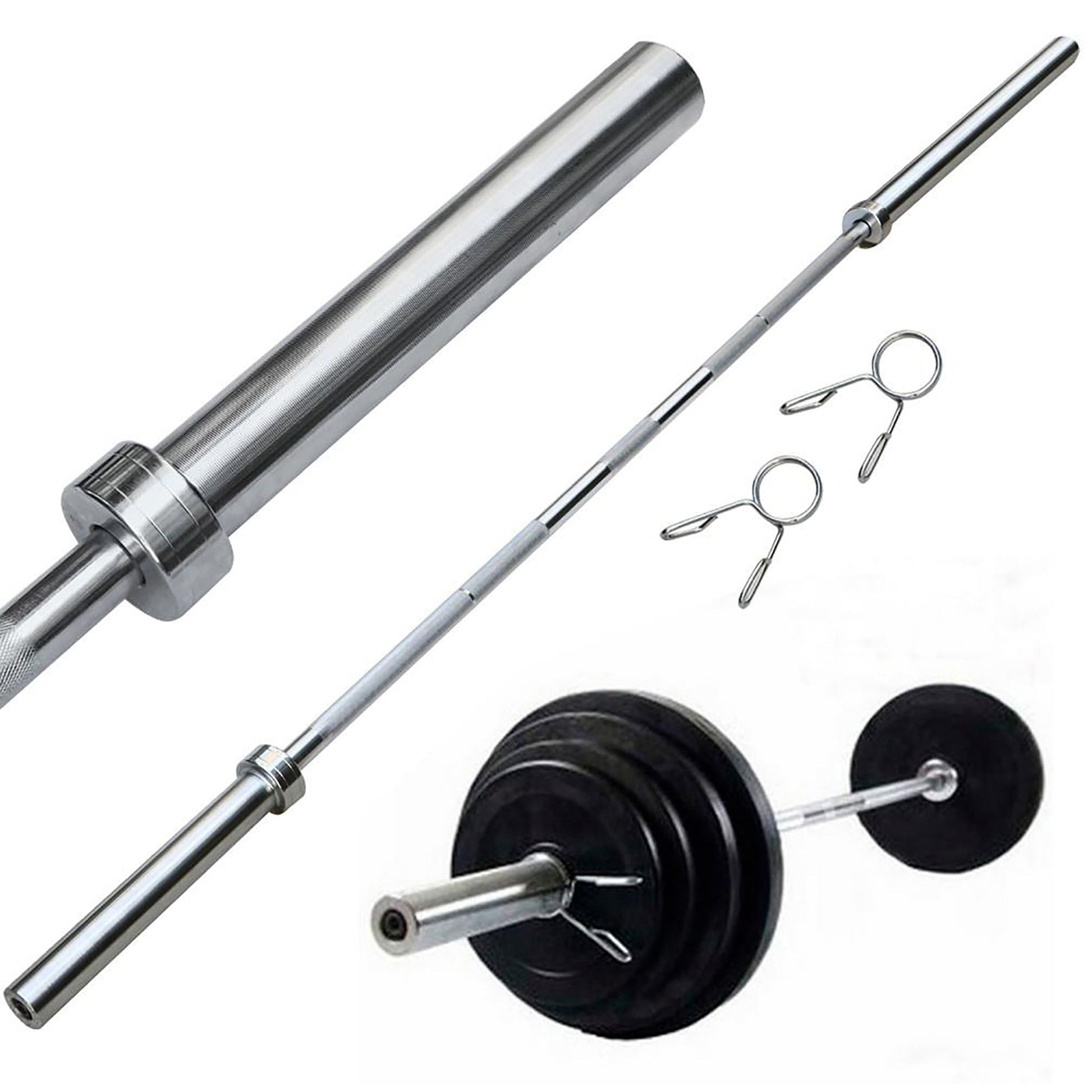 Heavy-Duty Olympic Barbell 2" – Premium 4ft / 5ft / 6ft / 7ft Weightlifting Bar with Spring Collars | Multipurpose for Squat, Bench Press, Deadlift & Powerlifting