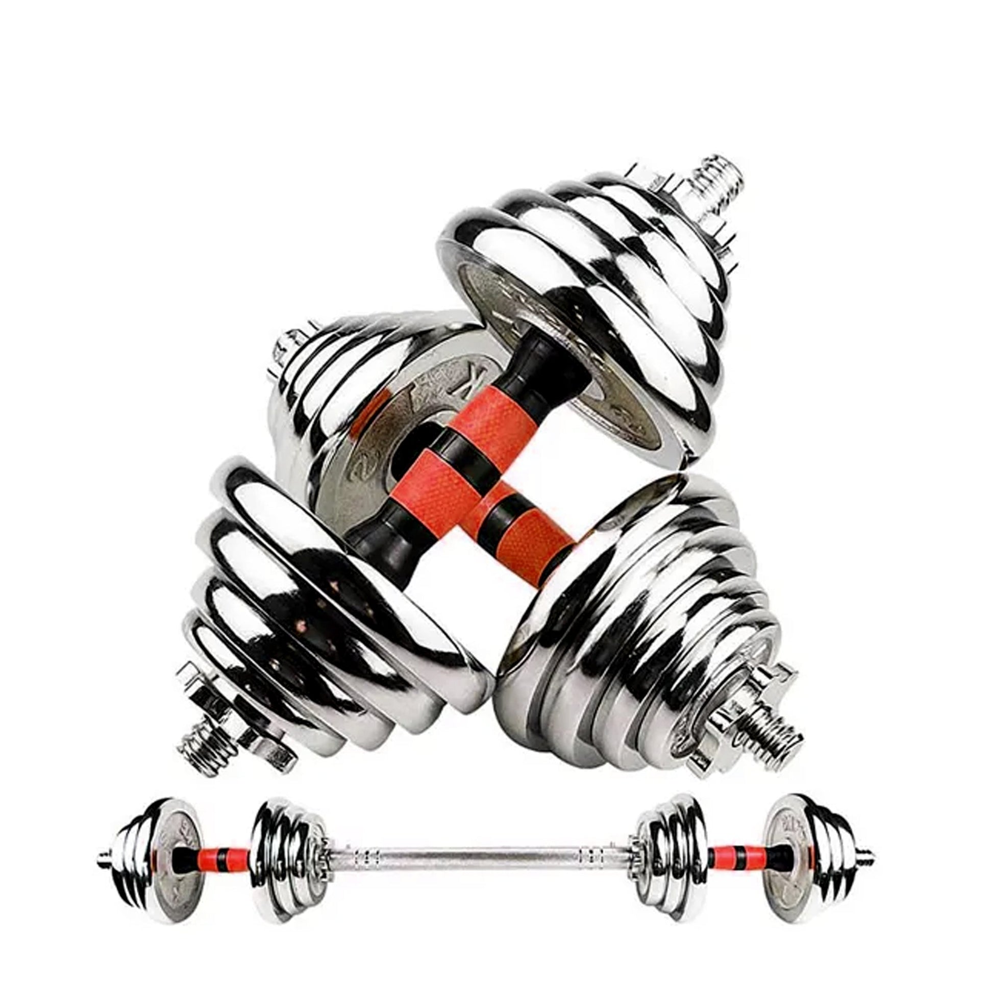 Adjustable Dumbbell & Barbell Set 20 kg – Steel/ Cast Iron Weights, Ergonomic Grip, Space‑Saving Home Fitness