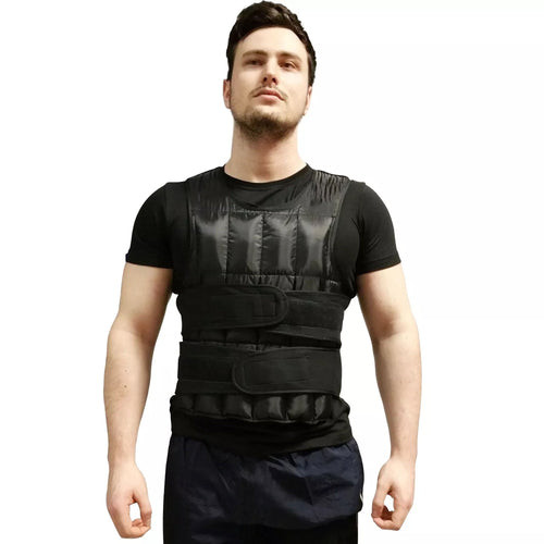 10–20 kg Adjustable Weight Vest – 38 Bag System in Black for Running, Cardio & Home Strength Training