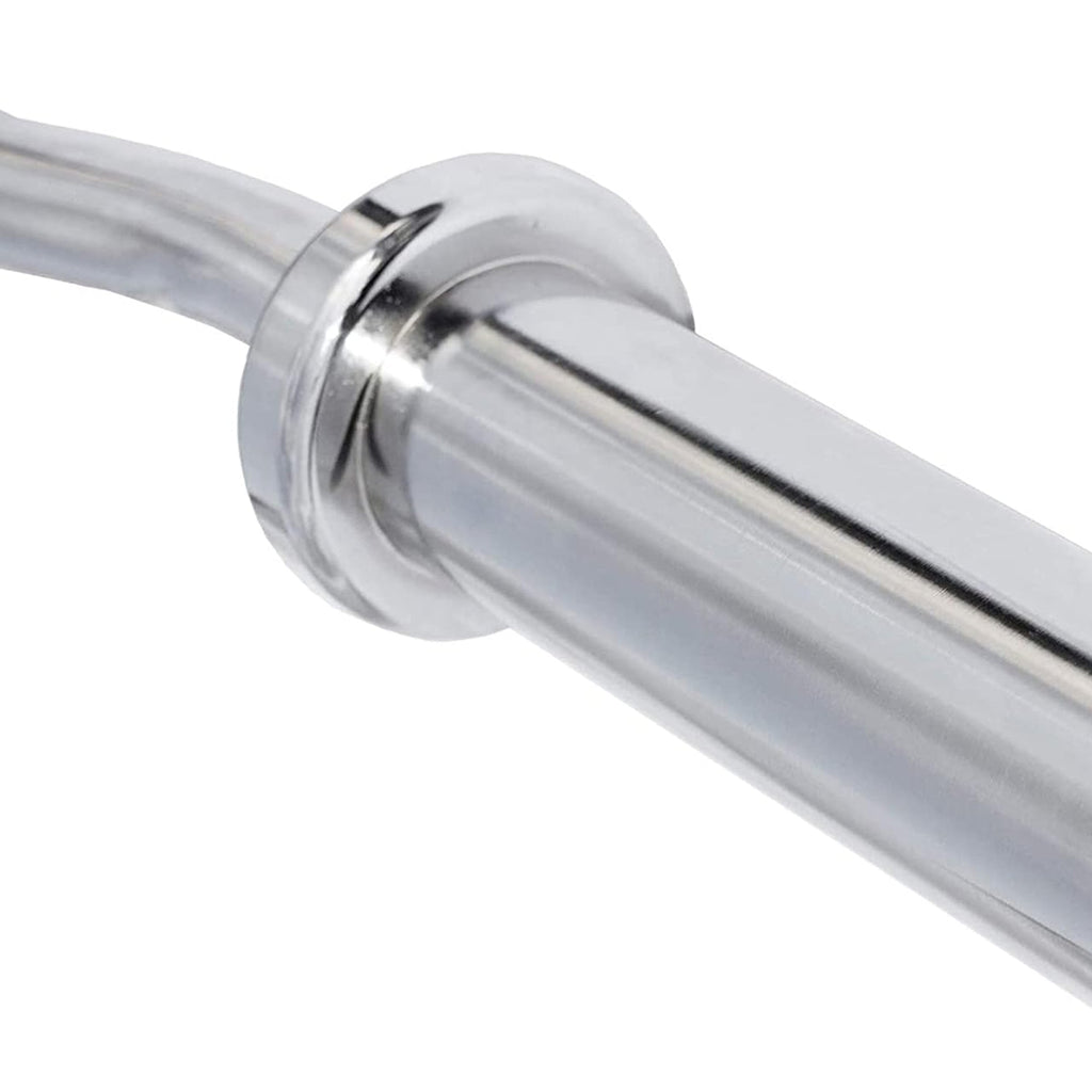 Chrome – 2″ Plate Fit Olympic EZ Curl Bar 47″ with Spring Collars – Ergonomic Curl & Strength Training Home Gym