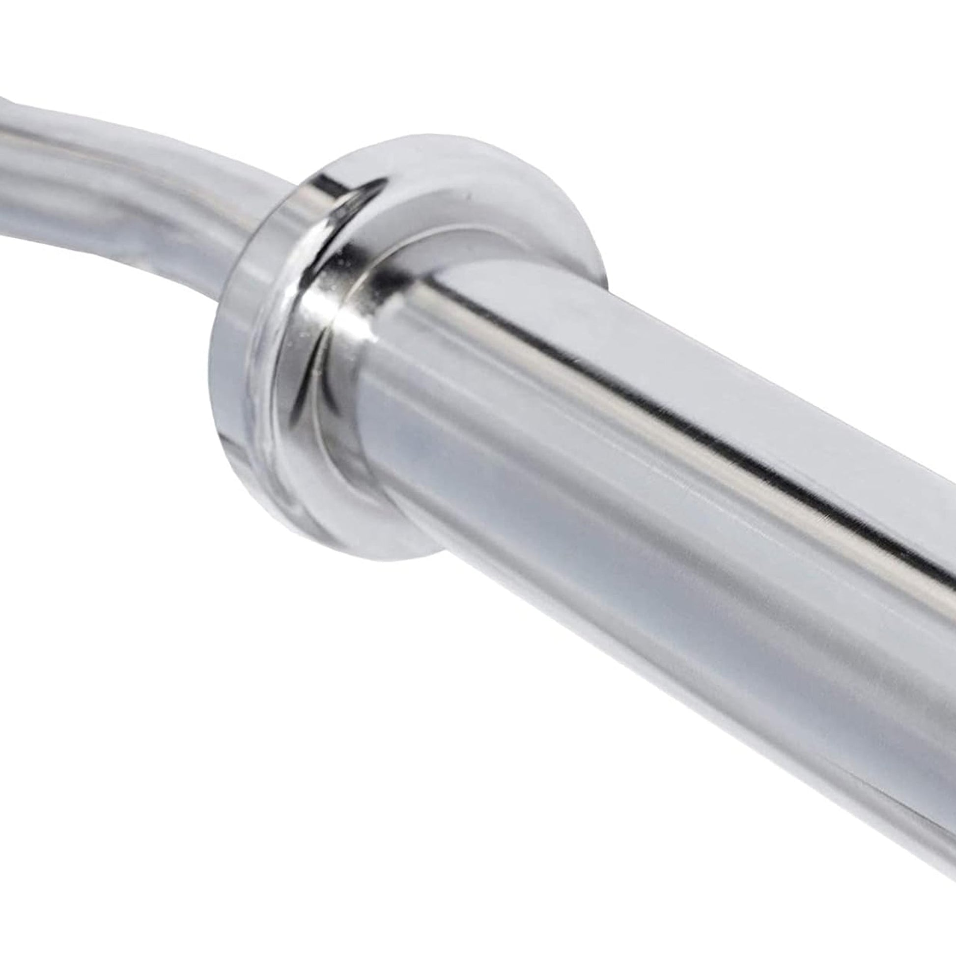 Chrome – 2″ Plate Fit Olympic EZ Curl Bar 47″ with Spring Collars – Ergonomic Curl & Strength Training Home Gym