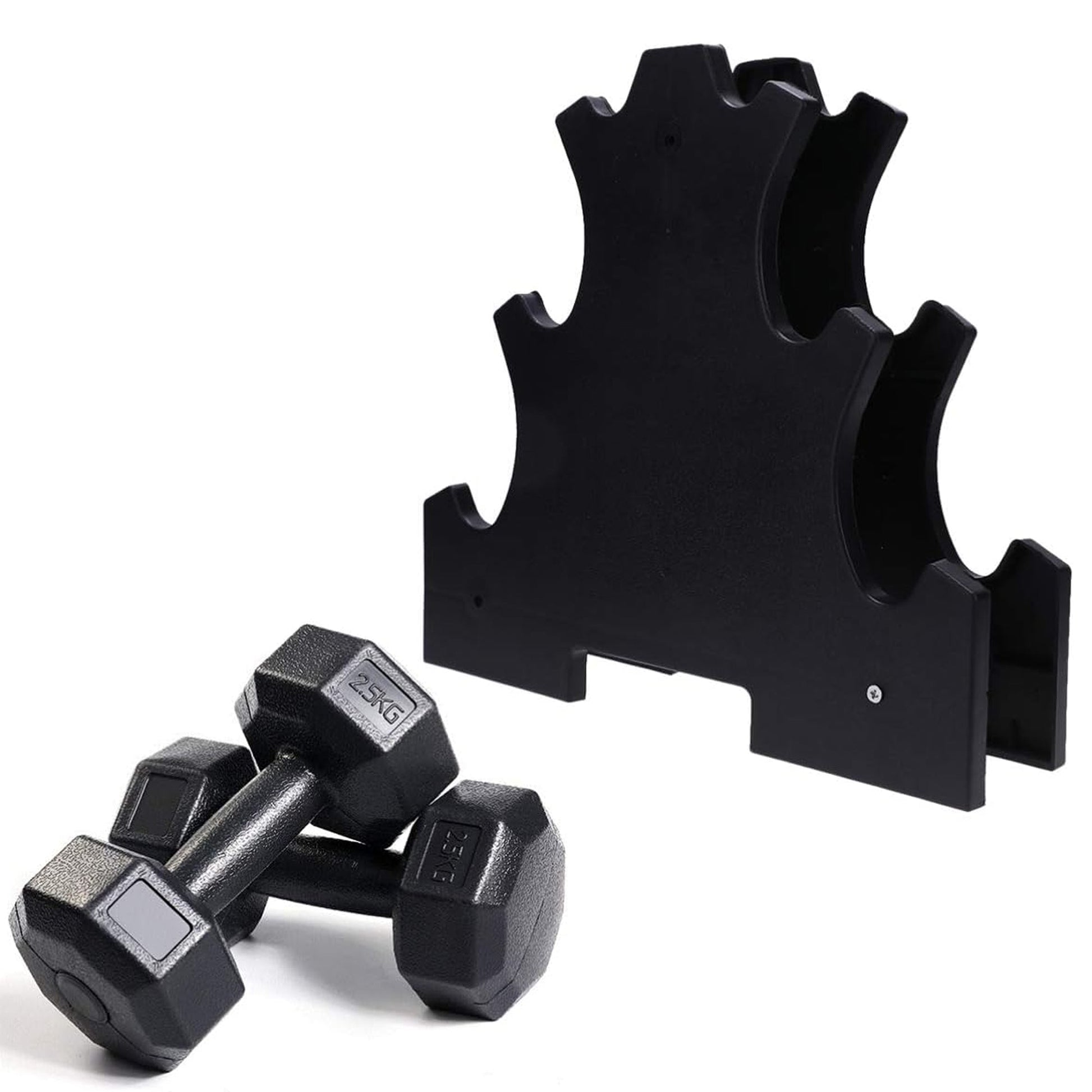 3/5 Tier Neoprene Dumbbell Tree Rack – Compact Free Weights Organizer Stand for Home Gym