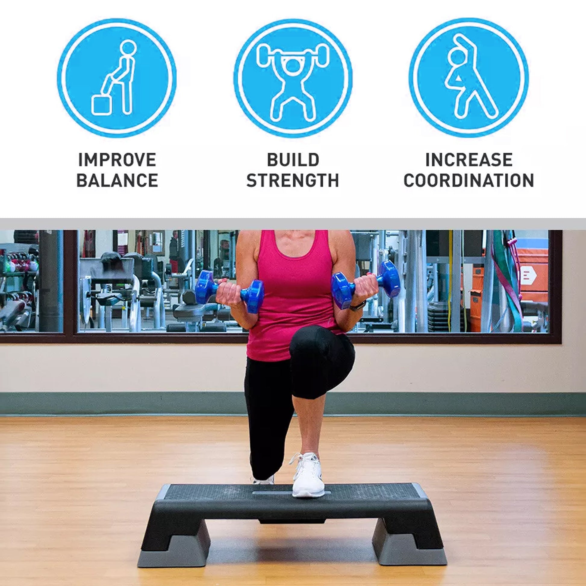 Adjustable Aerobic Stepper Platform – Non‑Slip Surface, 3‑Level Height, Durable & Compact for Home Gym Cardio & Fitness