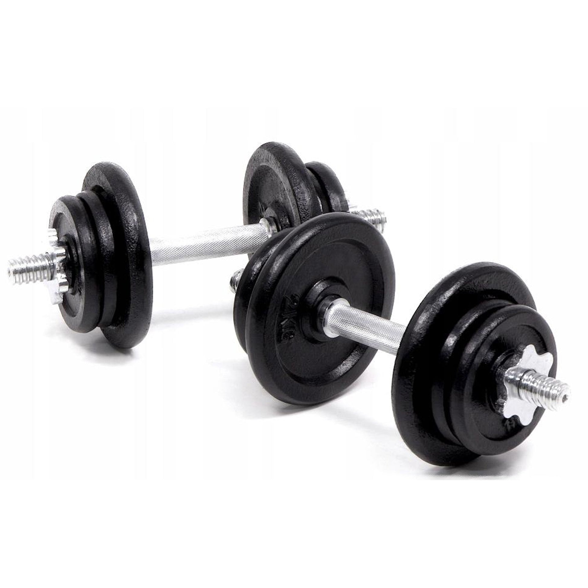 Cast Iron 65 kg Adjustable Barbell & Dumbbell Set – Knurled Chrome Handles, 2‑in‑1 Strength Training Kit for Home Gym & Personal Studio
