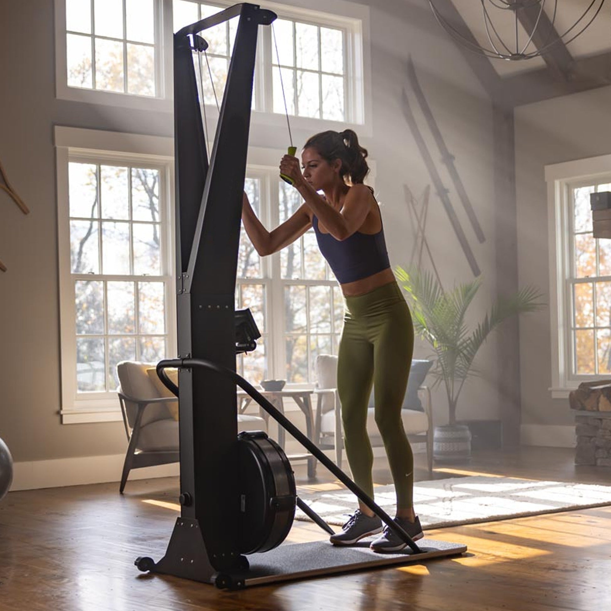 Indoor Ski Cross Trainer – Full-Body Ski Machine with LED Display | High-Intensity Cardio & Strength Equipment for Home Gym