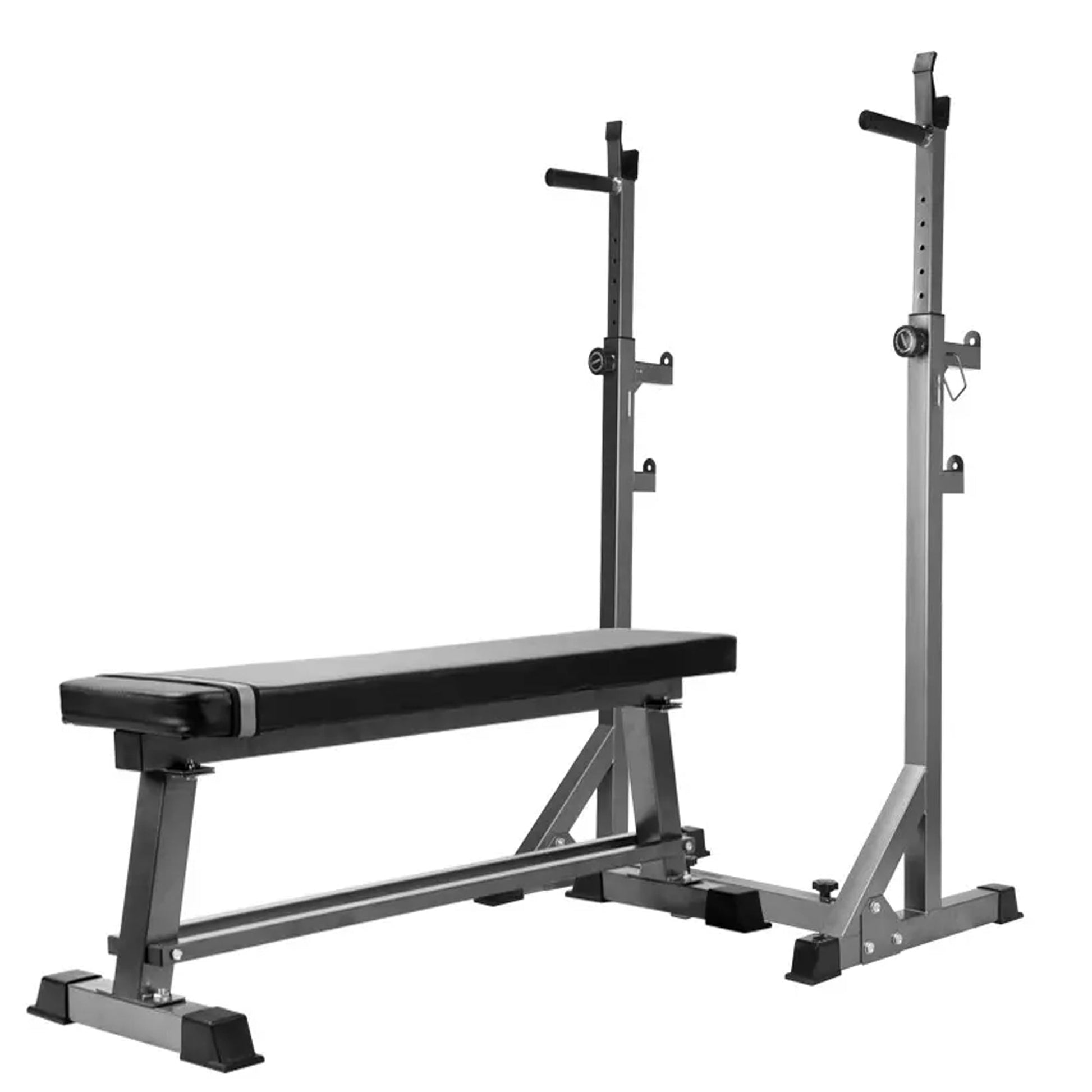 Adjustable Heavy-Duty Half Squat Rack with Dip Station & Spotters, 200KG Max Load, Steel Frame for Strength Training – Home Gym Essential