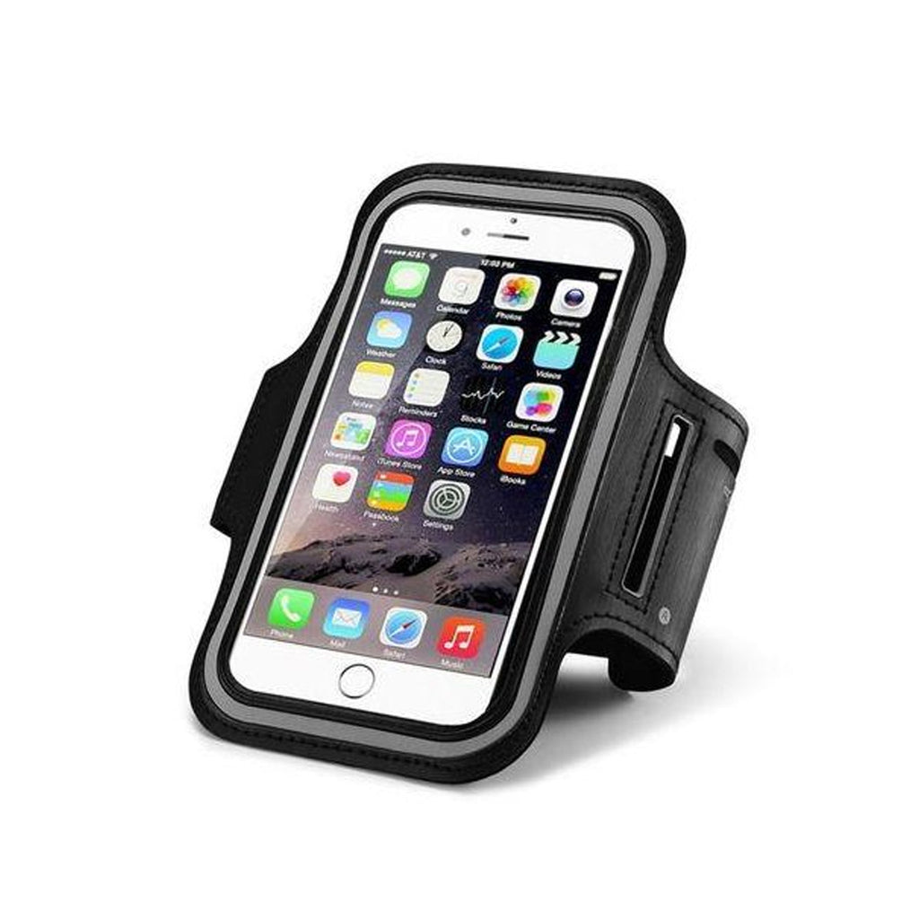Waterproof Sports Armband Phone Holder – Reflective Strips, Elastic Fit up to 7" for Running & Gym