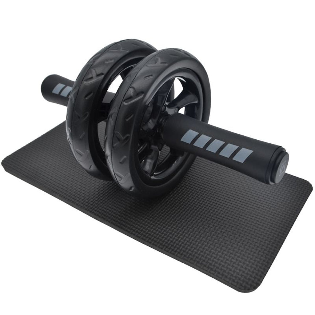 Double‑Wheel Ab Roller with Extra‑Thick Knee Pad – Ergonomic Non‑Slip Grips, Dual Stability Wheels for Core Strength Training – Compact Home Gym Essential