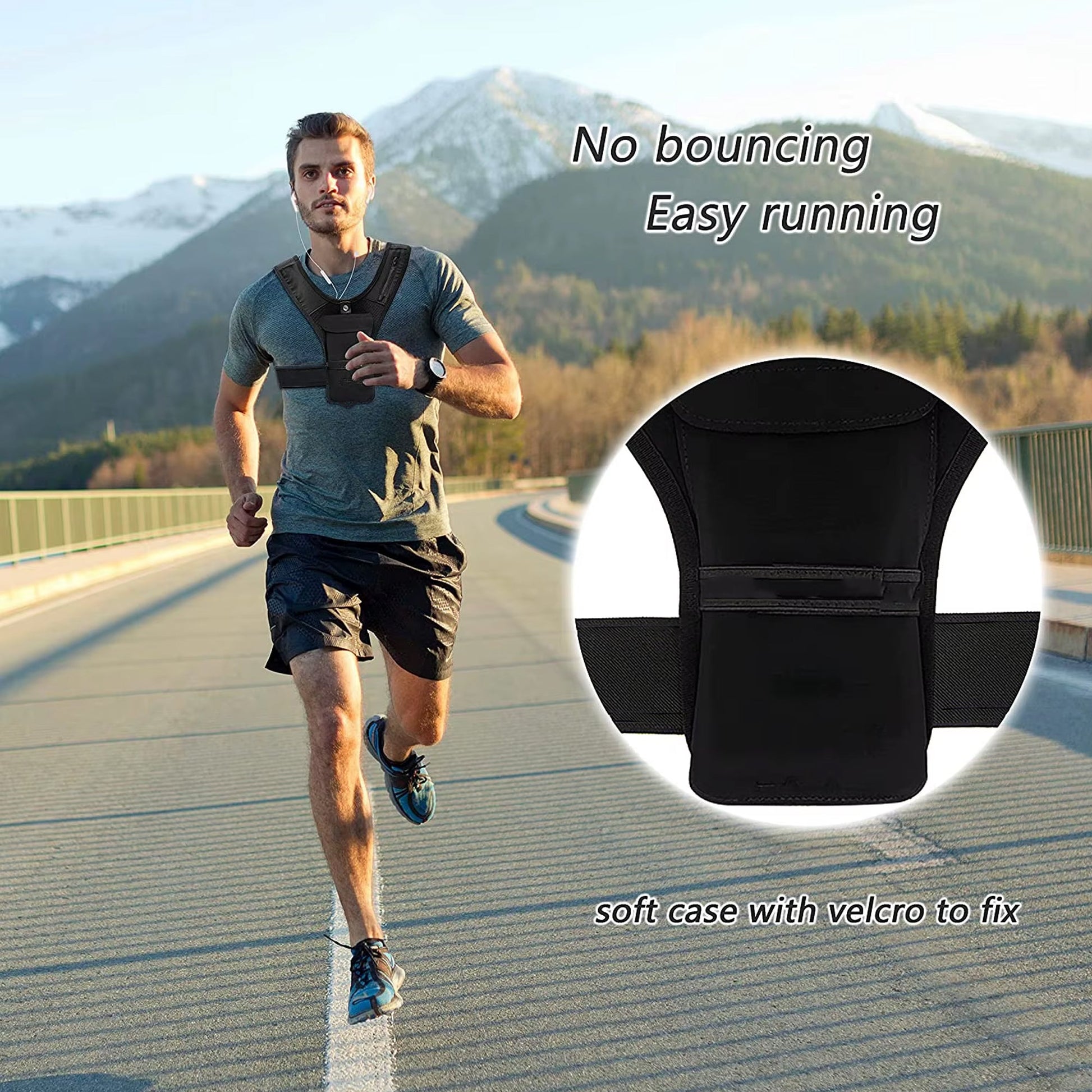 Lightweight Reflective Hydration Running Vest – Adjustable Neoprene‑Mesh with Phone Holder for Home & Outdoor Fitness