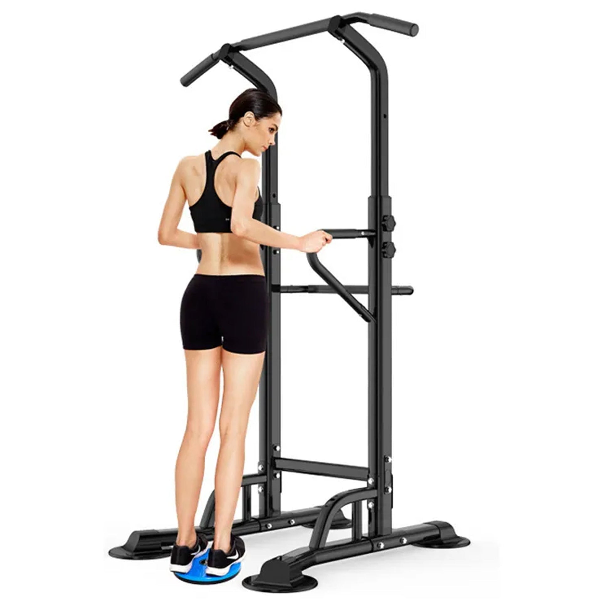 Adjustable Power Tower Pull‑Up & Dip Station – Heavy‑Duty Steel, Foam Padded, Multi‑Grip Pull‑Up Bar – Compact Home Gym Strength Training