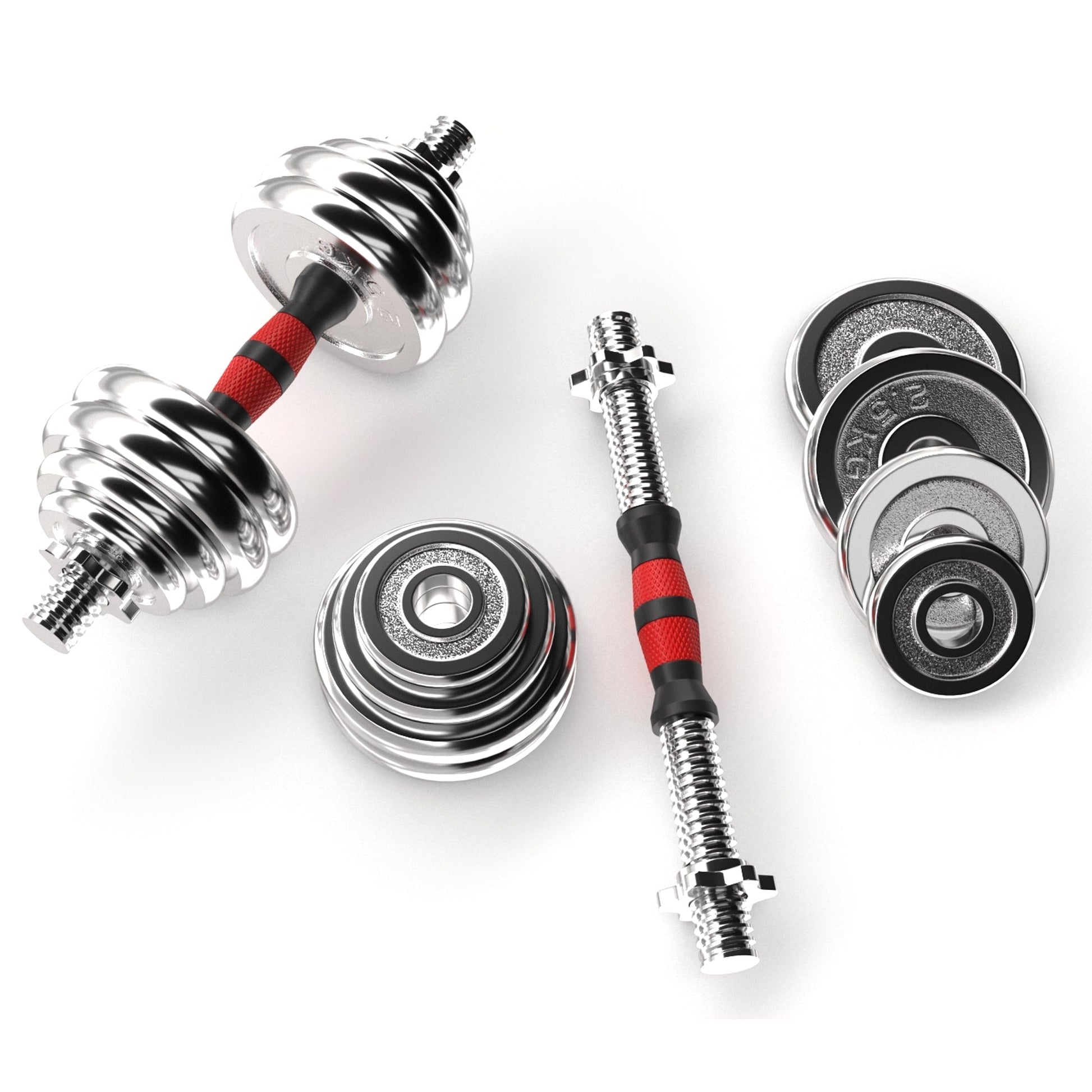 Adjustable Dumbbell & Barbell Set 20 kg – Steel/ Cast Iron Weights, Ergonomic Grip, Space‑Saving Home Fitness