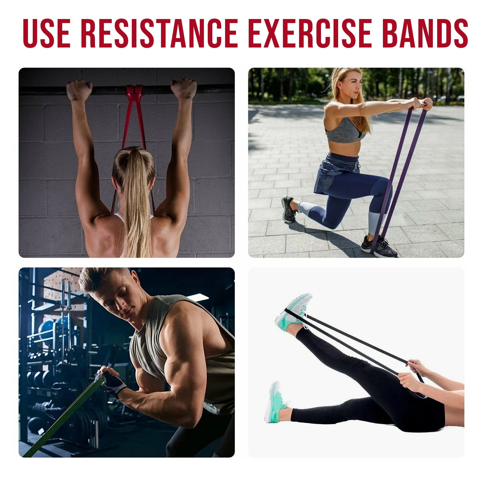 Adjustable Resistance Bands Set – 5‑Level Heavy‑Duty Latex, Pull‑Up & Strength Training, Mobility & Rehab for Home Gym