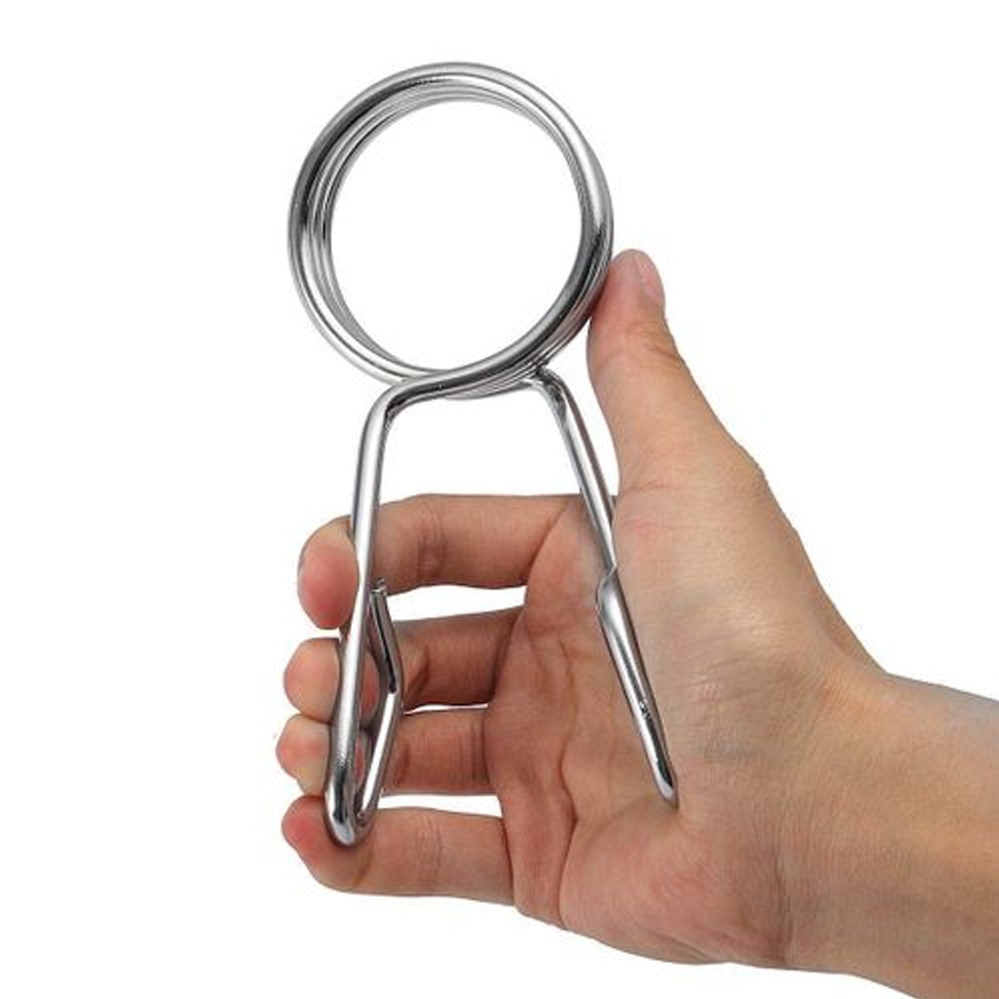 Olympic 2″ Spring Collars – Chrome-Plated Steel Barbell Clips for 50 mm Olympic Bars, Secure Grip for Home Gym, Strength Training