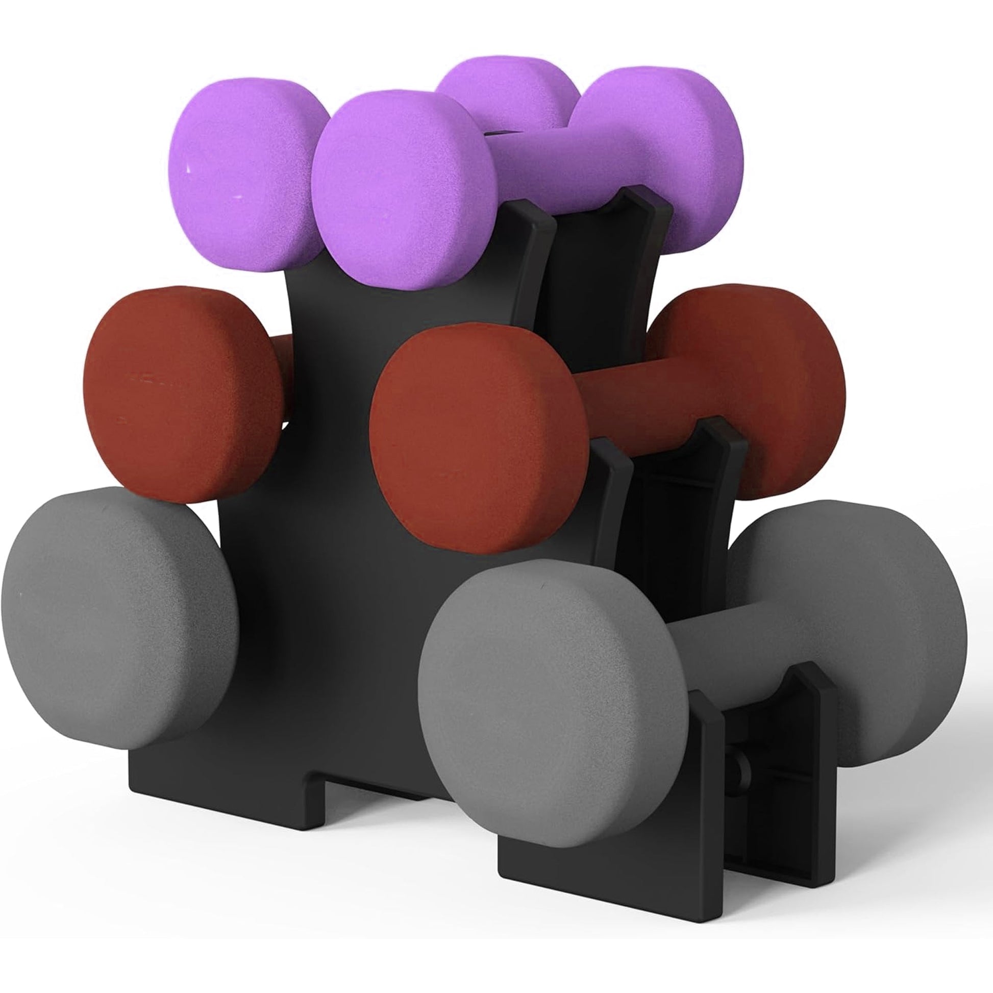 3/5 Tier Neoprene Dumbbell Tree Rack – Compact Free Weights Organizer Stand for Home Gym