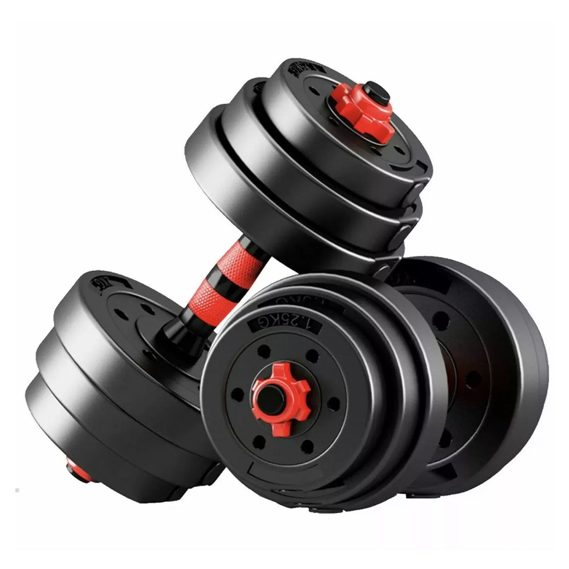 Adjustable Vinyl‑Coated Dumbbells & Barbell Set 20‑30 kg – Anti‑Roll Sport Handles for Strength Training – Home Gym, Compact & Durable