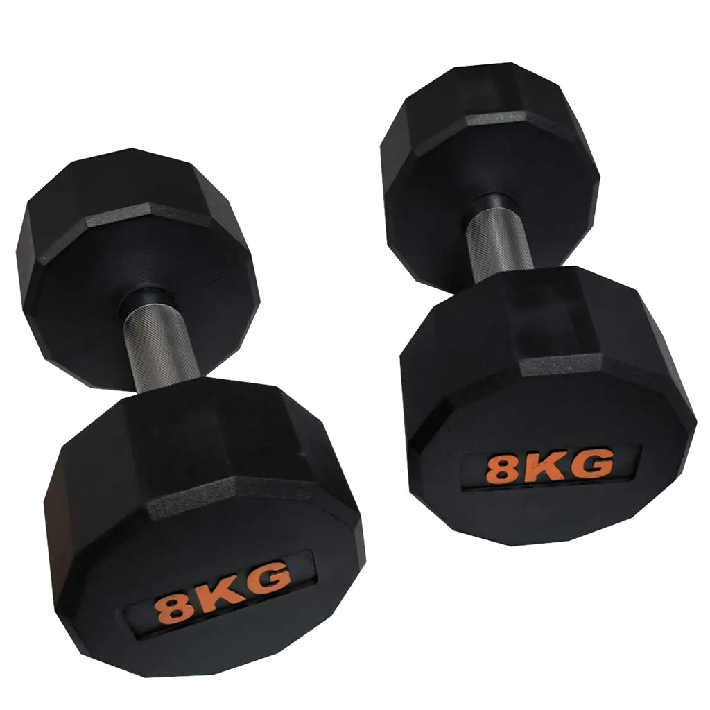 Hex Rubber Round-Coated Dumbbell – Anti‑Roll, High‑Grip Ergonomic Handle, Strength Training for Home Gym, Quiet & Durable Design