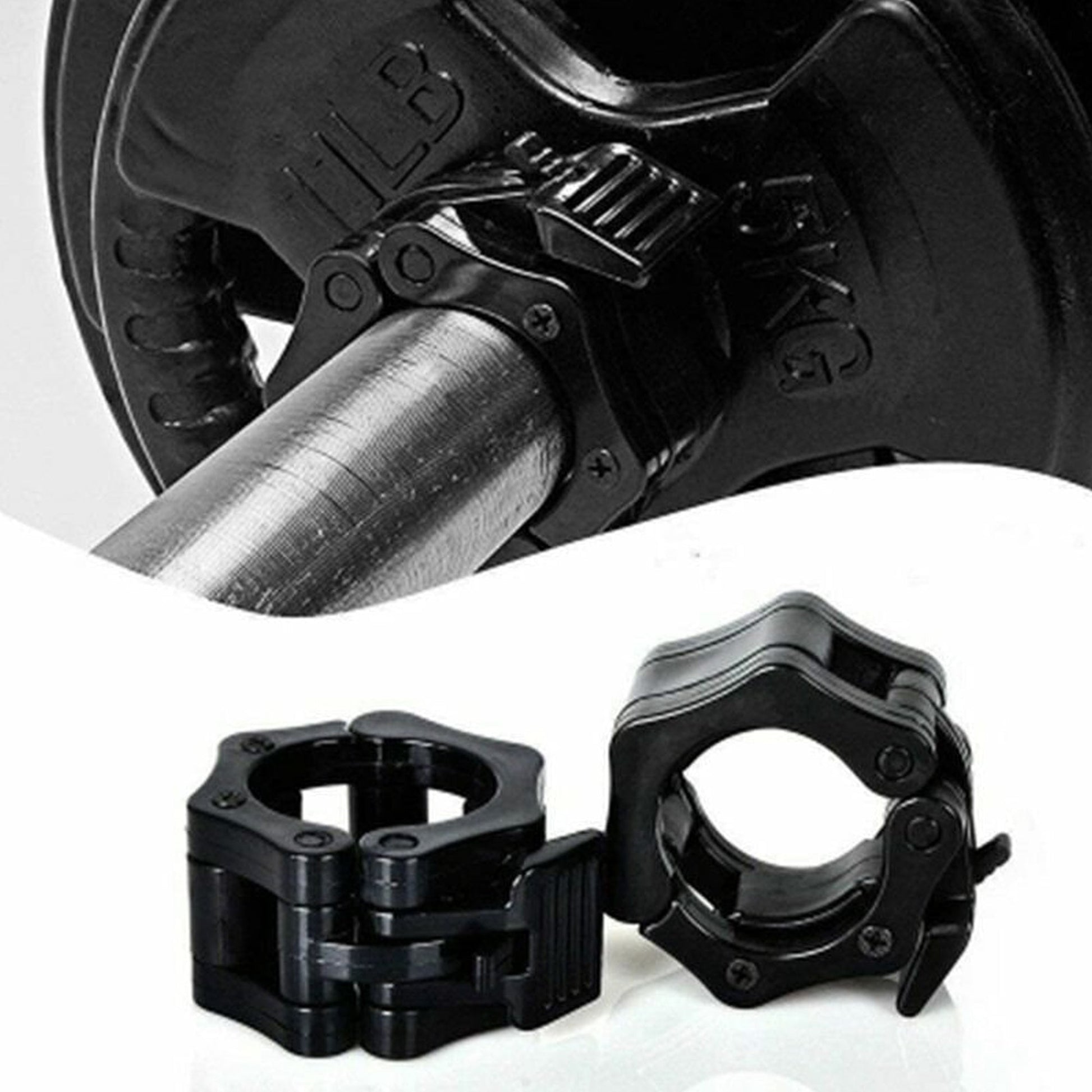 Adjustable Olympic Barbell Collars – Heavy‑Duty ABS Quick‑Release Locking Clips for 2″ Olympic Bars – Secure Strength Training for Home Gyms