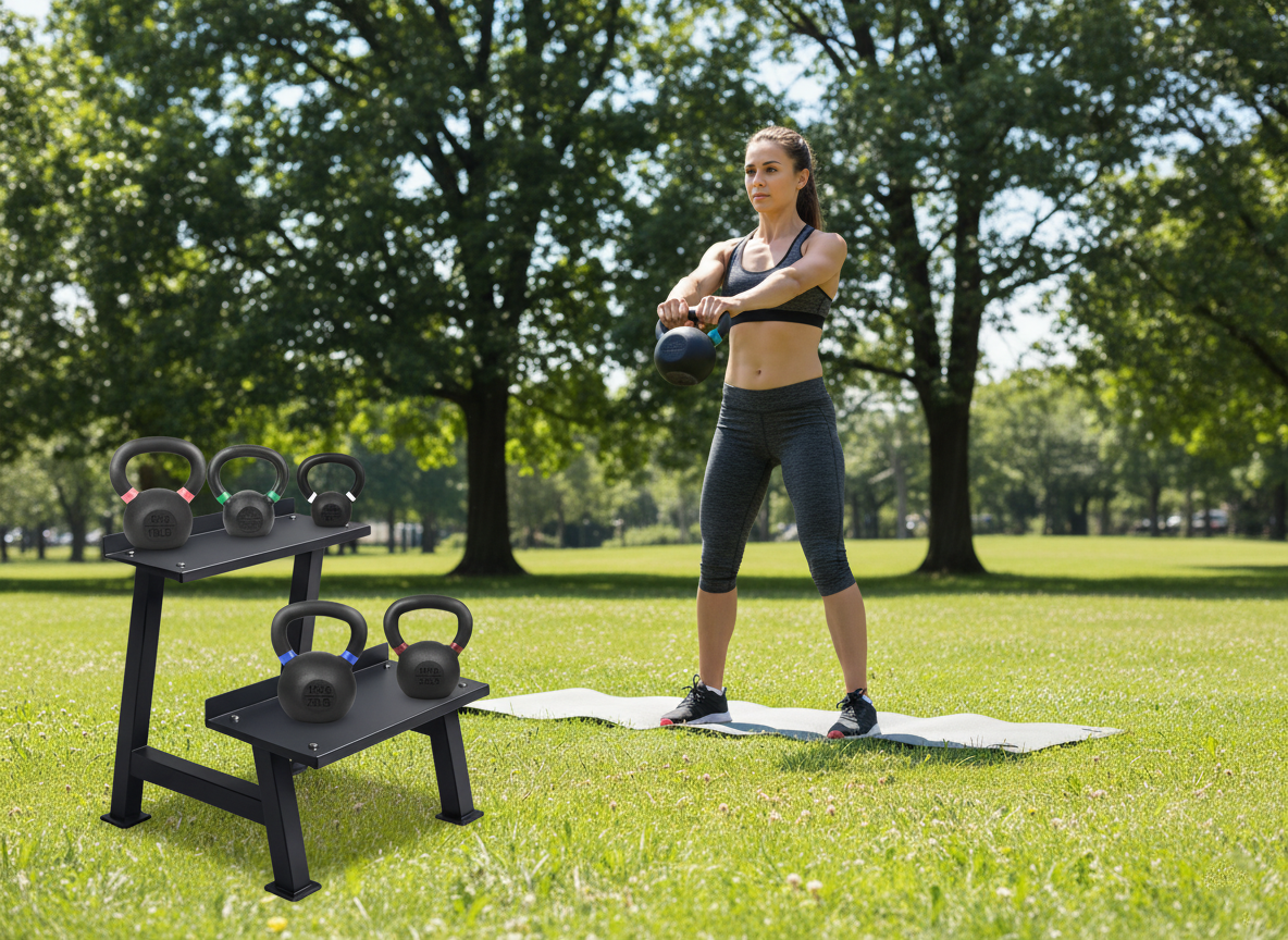 Heavy-Duty Steel Kettlebell Storage Rack for Kettlebells – Compact Space-Saving Gym Organizer for Home