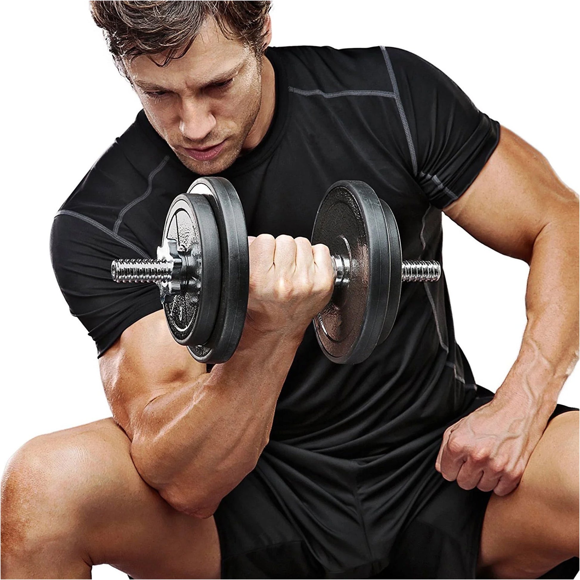 Cast Iron 65 kg Adjustable Barbell & Dumbbell Set – Knurled Chrome Handles, 2‑in‑1 Strength Training Kit for Home Gym & Personal Studio