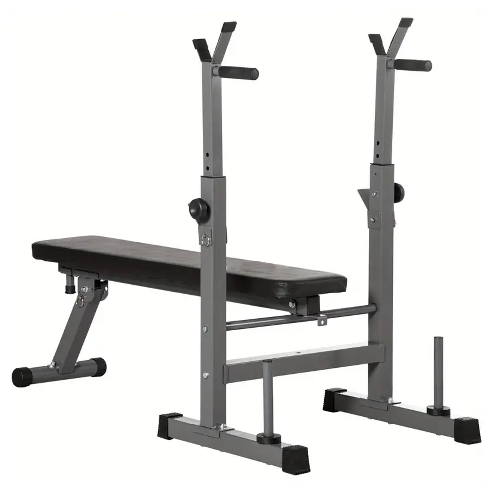 Adjustable Steel Weight Bench with Dip Station & Barbell Rack – Foldable Heavy‑Duty Steel Frame, Pads, Multi‑Angle Strength Training for Home Gym