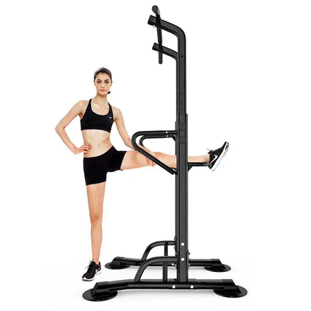Adjustable Power Tower Pull‑Up & Dip Station – Heavy‑Duty Steel, Foam Padded, Multi‑Grip Pull‑Up Bar – Compact Home Gym Strength Training