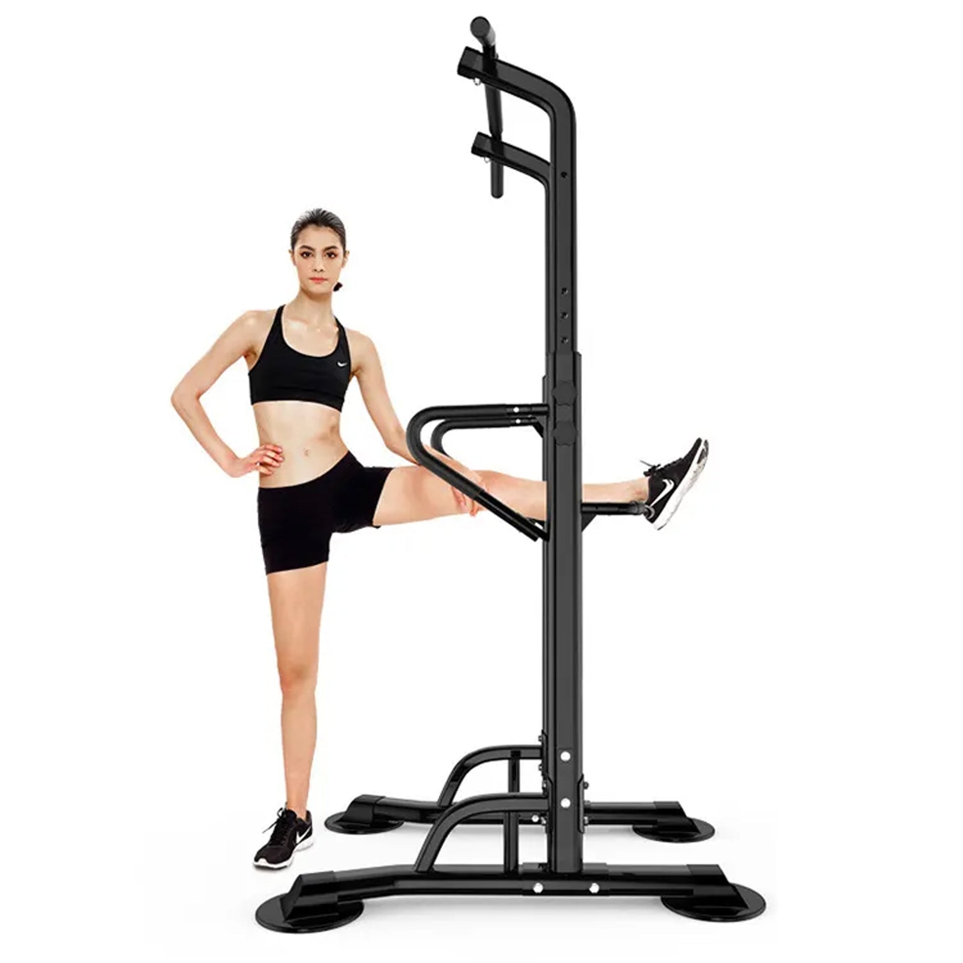 Adjustable Power Tower Pull‑Up & Dip Station – Heavy‑Duty Steel, Foam Padded, Multi‑Grip Pull‑Up Bar – Compact Home Gym Strength Training