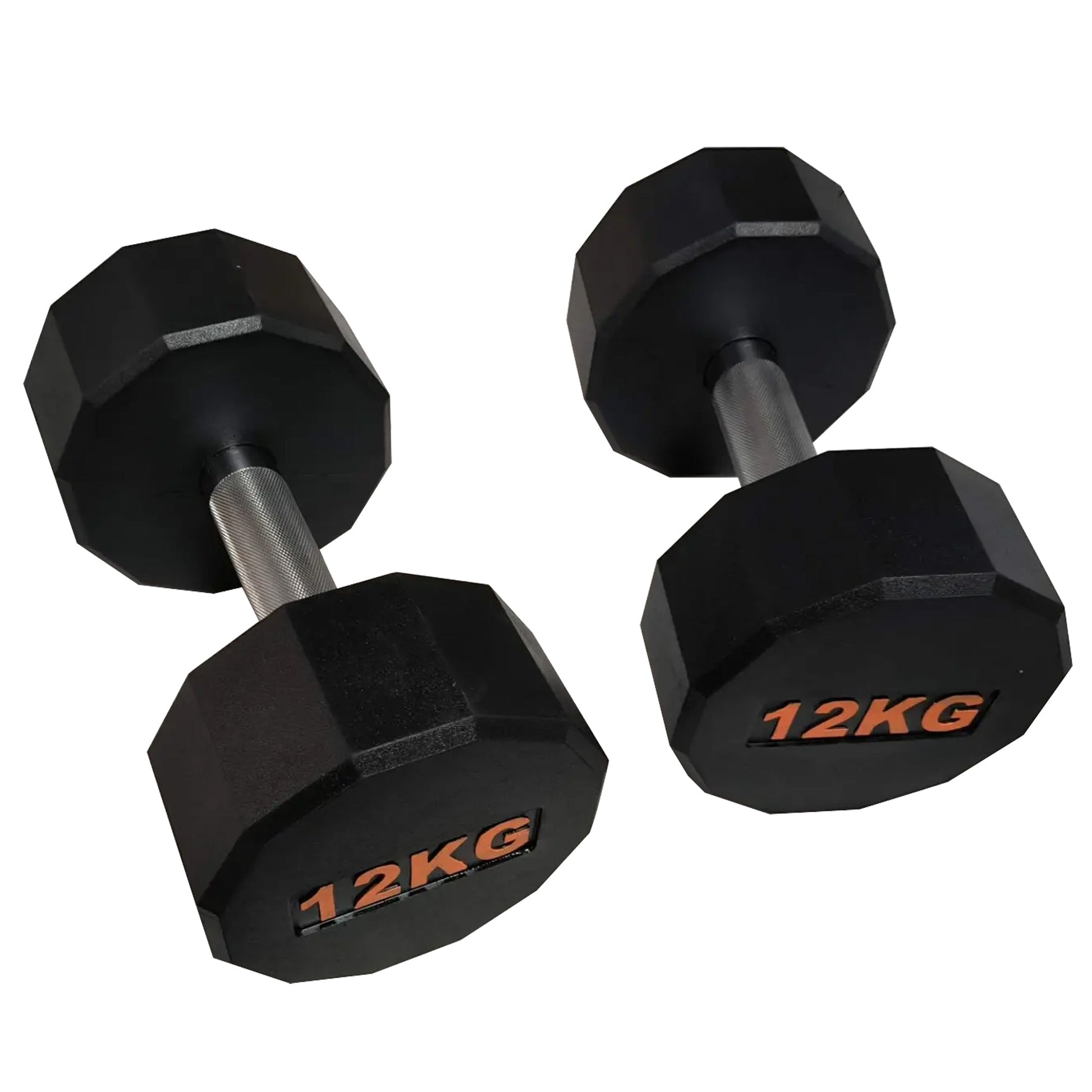 Hex Rubber Round-Coated Dumbbell – Anti‑Roll, High‑Grip Ergonomic Handle, Strength Training for Home Gym, Quiet & Durable Design