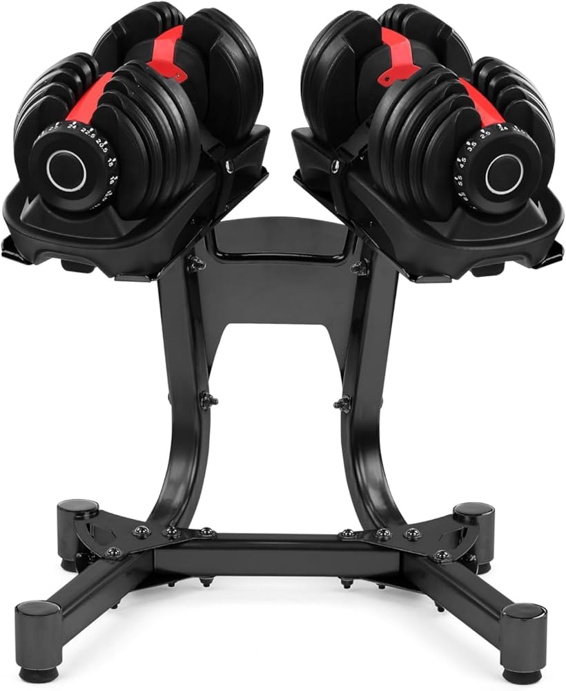 Adjustable 24 kg Quick‑Dial Dumbbell – 15‑in‑1 Rubber‑Coated Space‑Saving Weight Plate System for Strength Training, Home Gym Ready