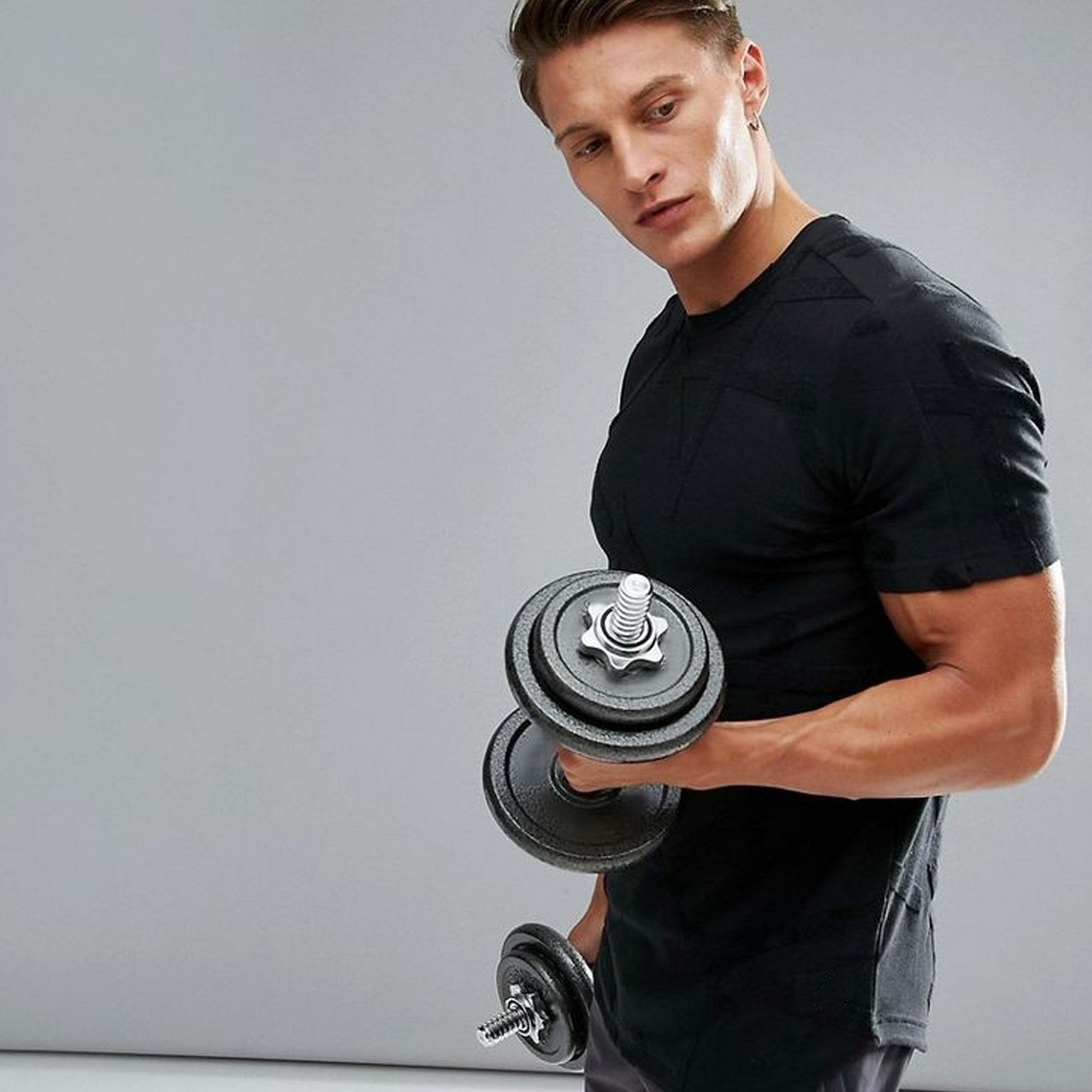 Cast Iron 65 kg Adjustable Barbell & Dumbbell Set – Knurled Chrome Handles, 2‑in‑1 Strength Training Kit for Home Gym & Personal Studio