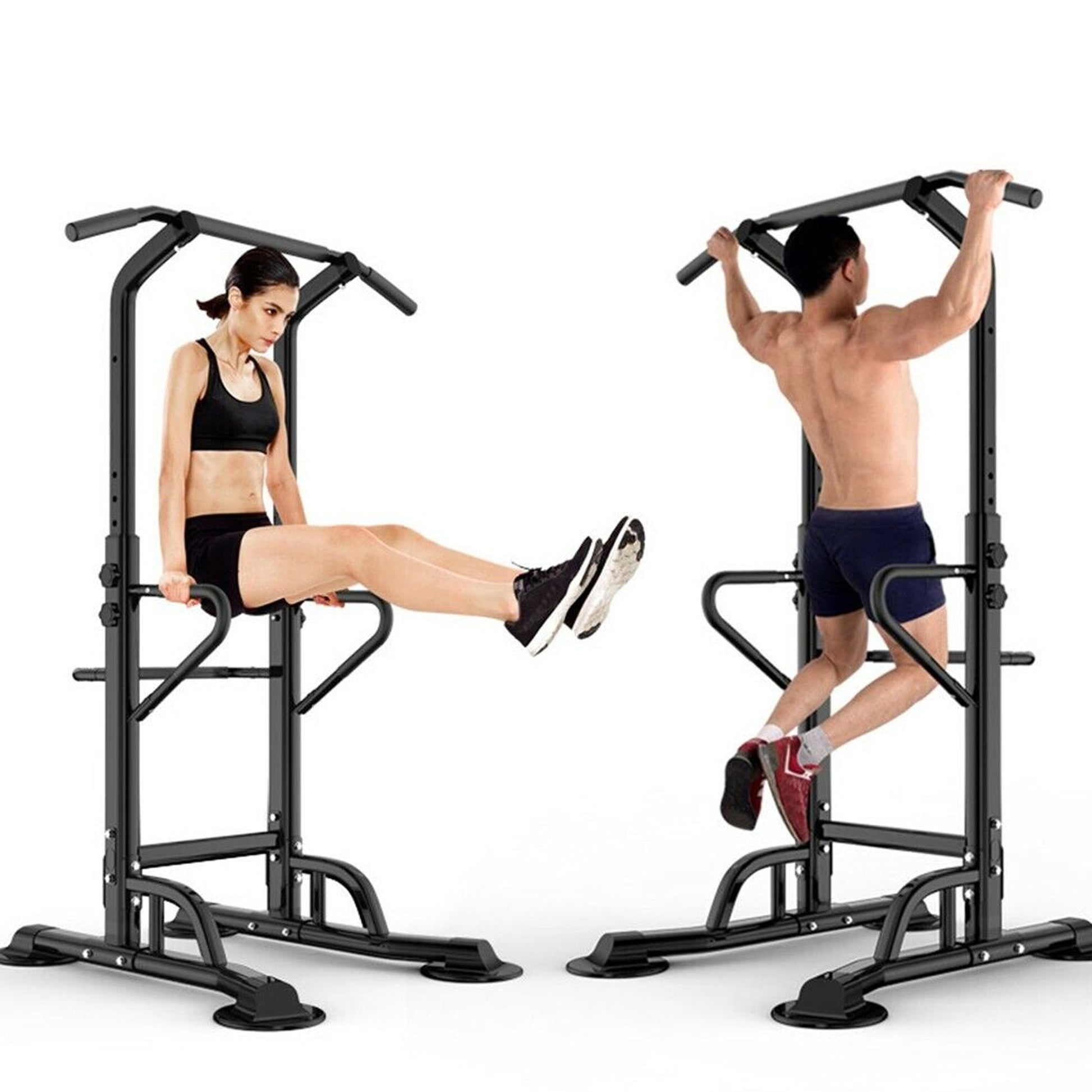 Adjustable Power Tower Pull‑Up & Dip Station – Heavy‑Duty Steel, Foam Padded, Multi‑Grip Pull‑Up Bar – Compact Home Gym Strength Training