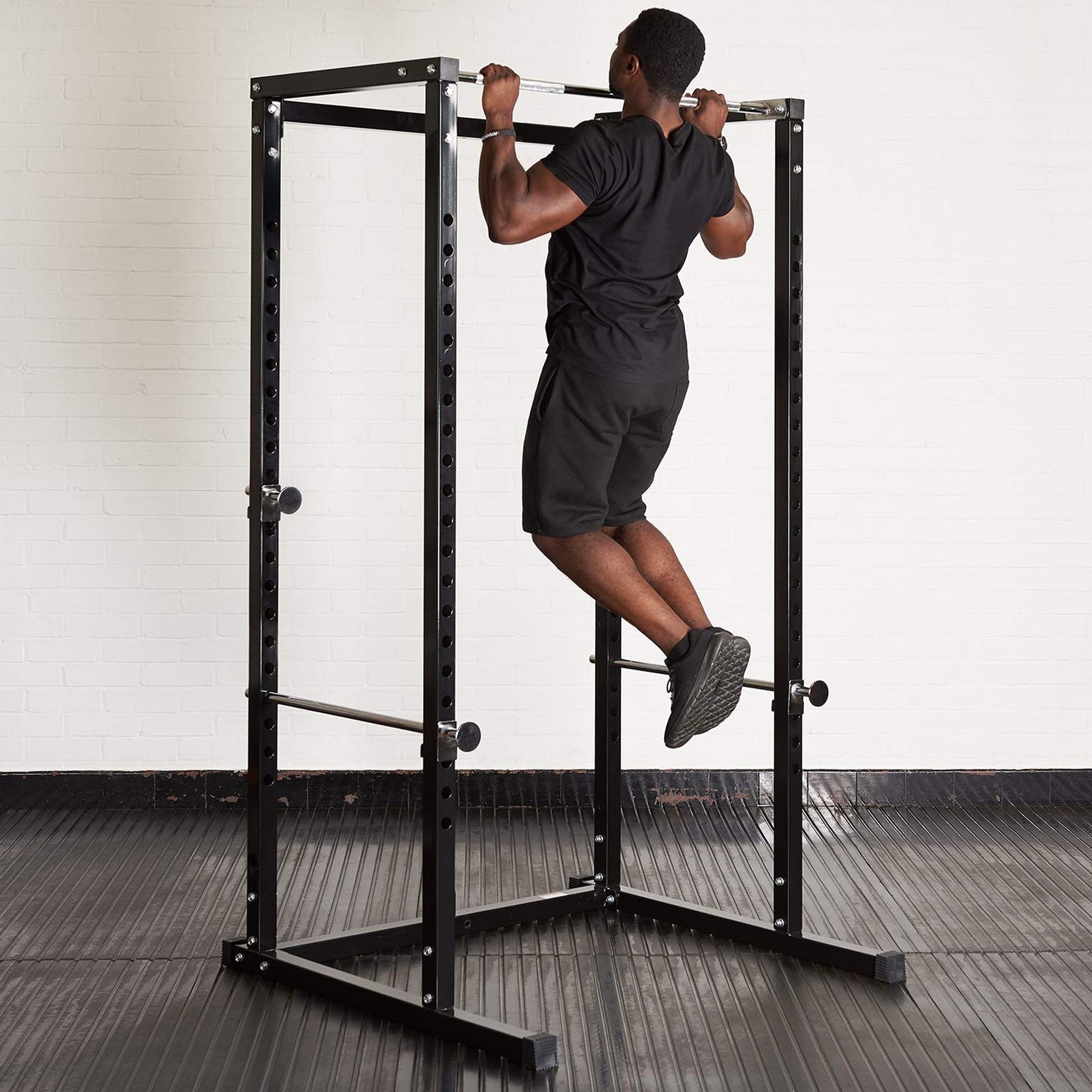 Adjustable Heavy‑Duty G100 Power Rack Squat Cage with Pull‑Up Bar – Steel Frame, Multi‑Positional J‑Hooks, Compact Strength Training for Home Gym