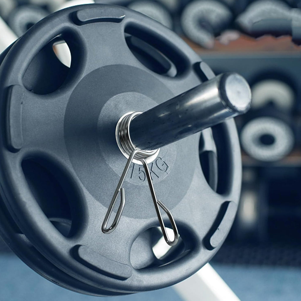 Olympic 2″ Spring Collars – Chrome-Plated Steel Barbell Clips for 50 mm Olympic Bars, Secure Grip for Home Gym, Strength Training