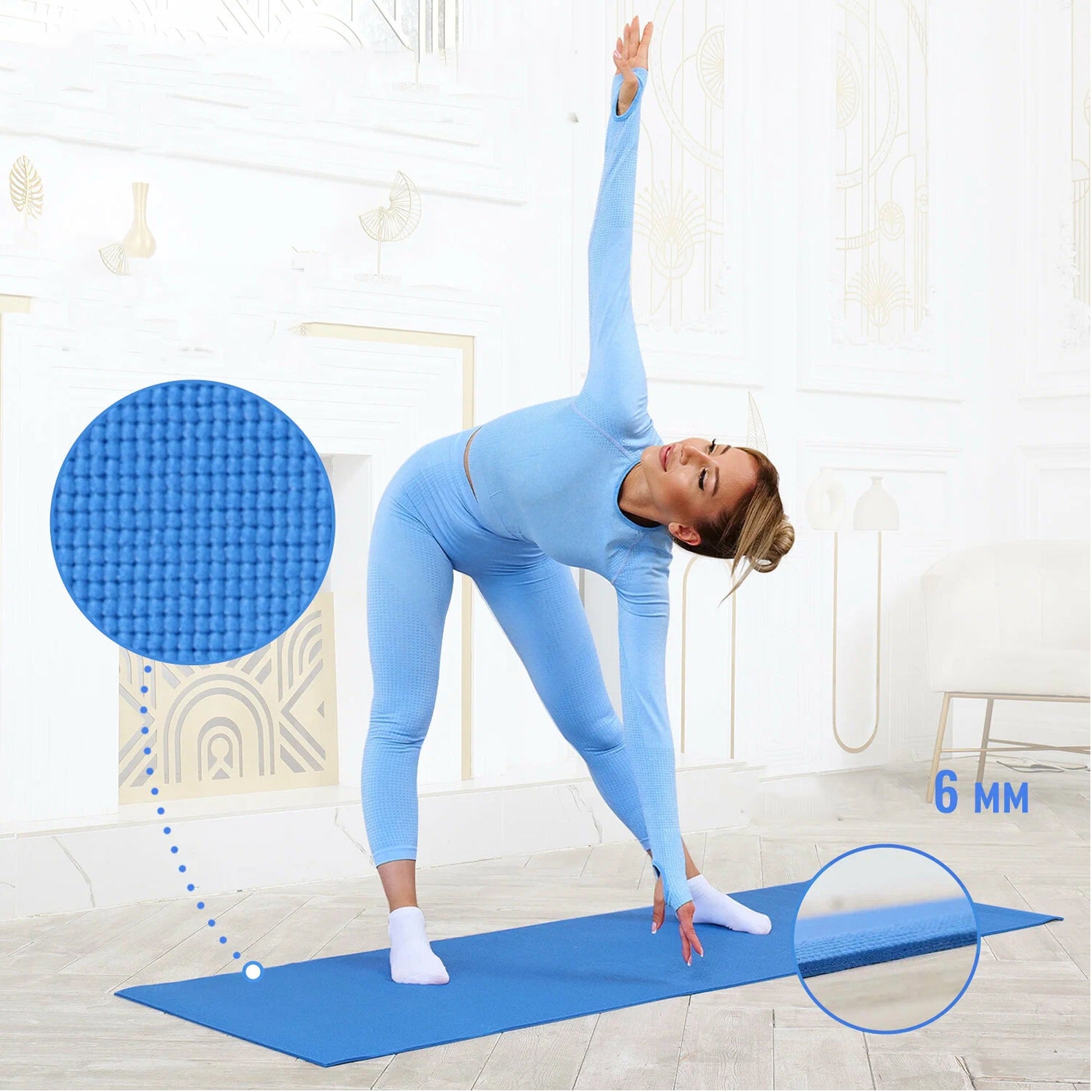 Extra Thick NBR Foam Yoga Mat – 15 mm Non‑Slip Eco-Friendly Exercise & Pilates Mat with Carry Strap – Cushioned Support for Home Gym & Fitness Studio