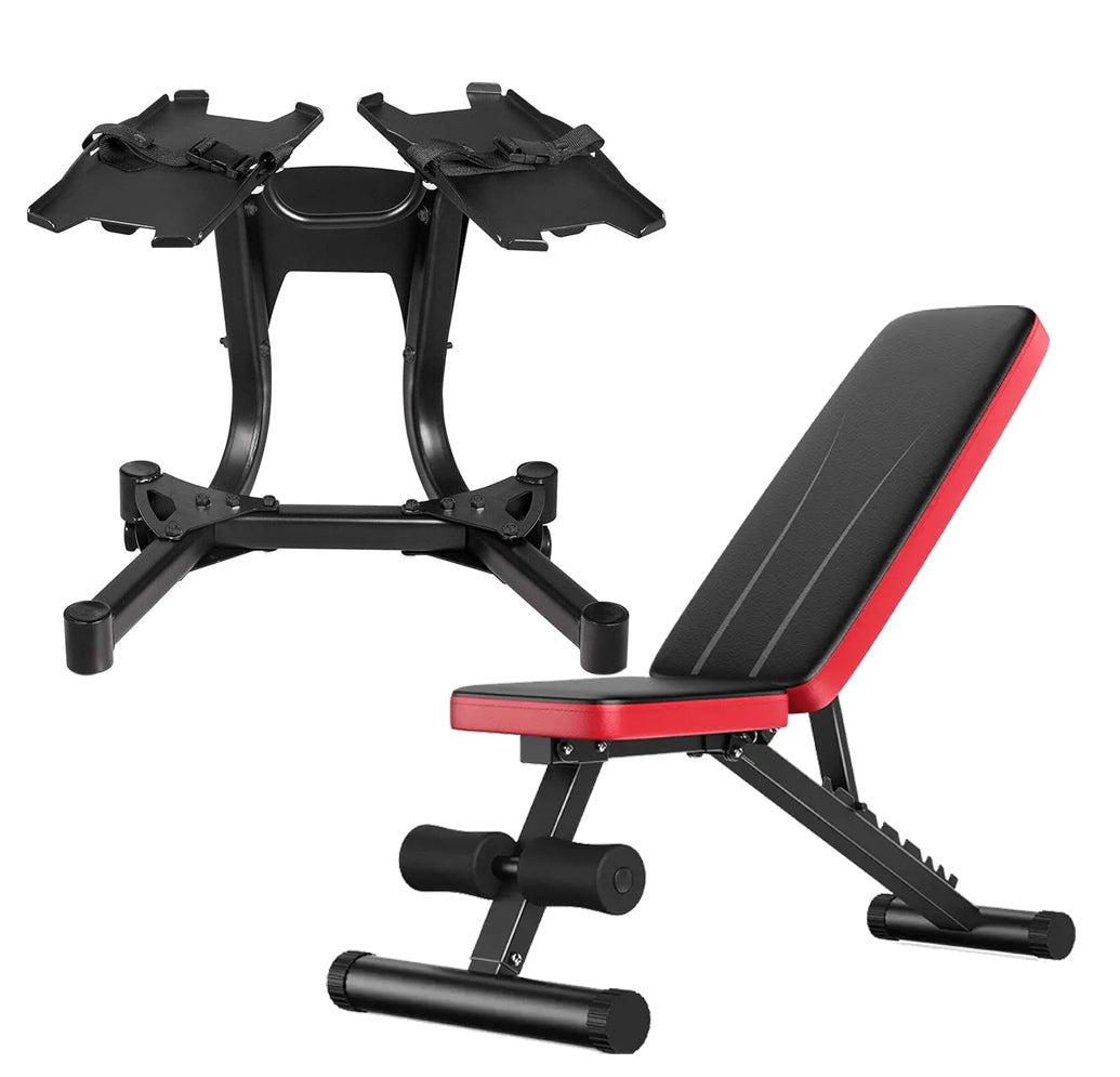 Adjustable 24 kg Quick‑Dial Dumbbell – 15‑in‑1 Rubber‑Coated Space‑Saving Weight Plate System for Strength Training, Home Gym Ready