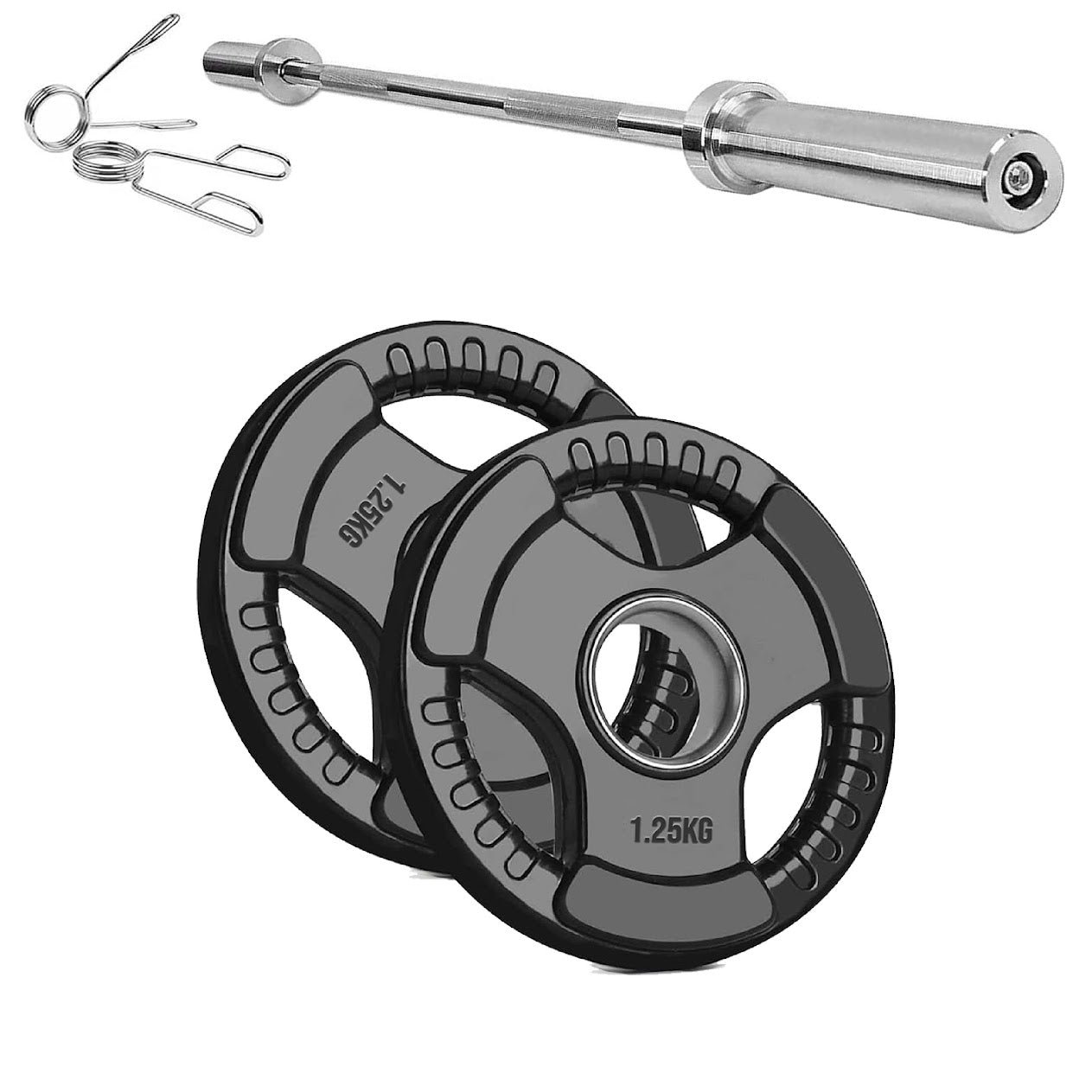 Adjustable Tri‑Grip Olympic Weight Plate – Rubber‑Coated Cast‑Iron, Ergonomic Handles for Barbell & Dumbbell Strength Training, Home Gym