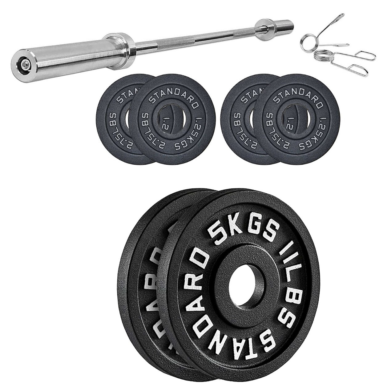 Heavy-Duty Cast Iron Weight Plates | Durable Strength Training Discs for Home & Gym | Sold as Singles, Pairs, or Sets | Ideal for Dumbbells & Barbells