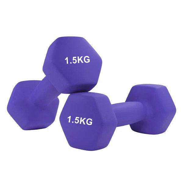 Anti Roll Hex Neoprene Dumbbells Set – Non Slip Grip, Noise Reducing Coating, Full Body Strength Training Weights – Singles, Pairs & Sets for Home Gyms
