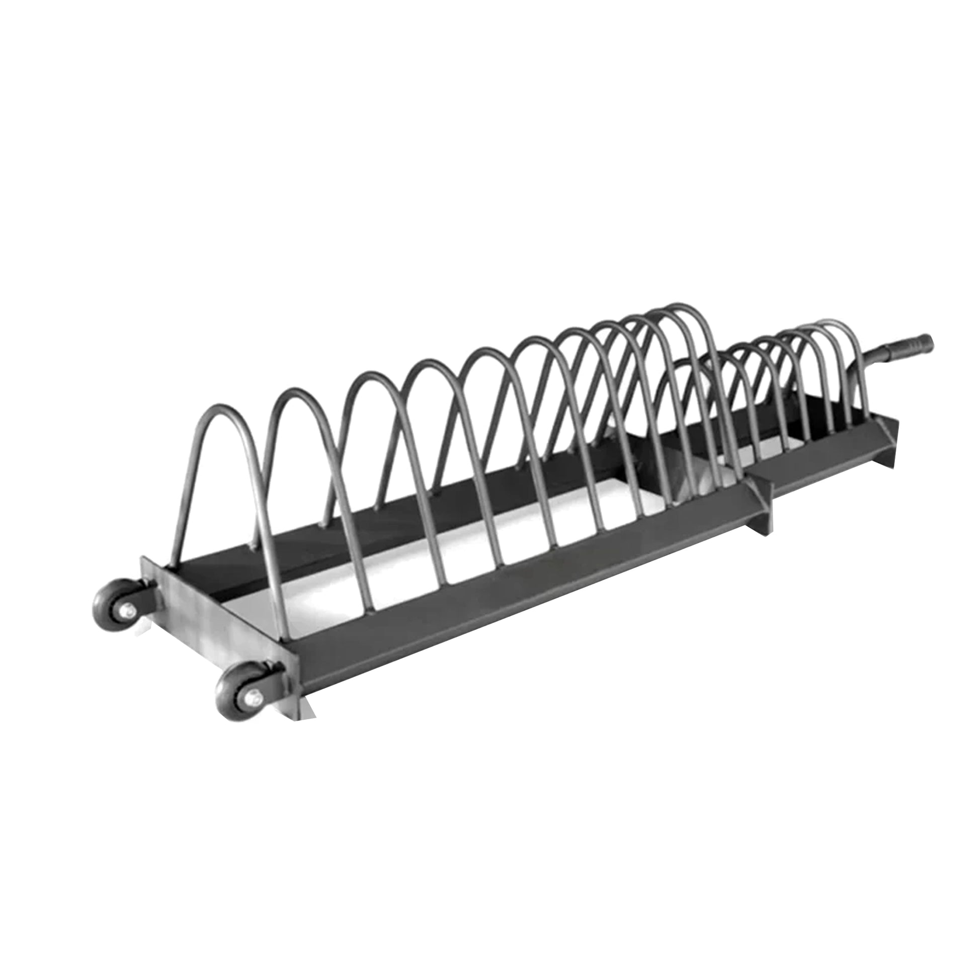 Portable Horizontal Weight Plate Storage Rack with Wheels & Barbell Holder – Heavy Duty Steel Gym Organizer for Bumper, Olympic & Tri-Grip Plates