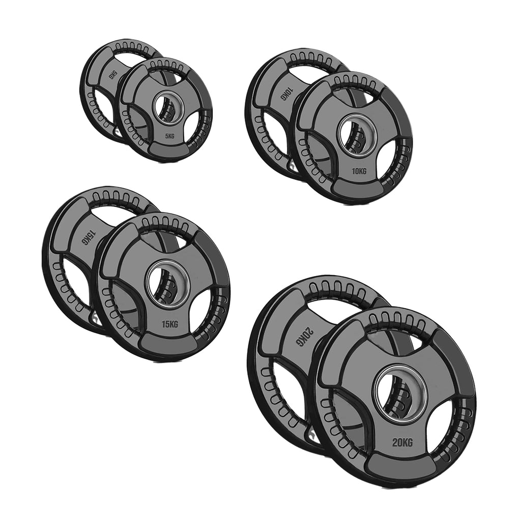 Adjustable Tri‑Grip Olympic Weight Plate – Rubber‑Coated Cast‑Iron, Ergonomic Handles for Barbell & Dumbbell Strength Training, Home Gym