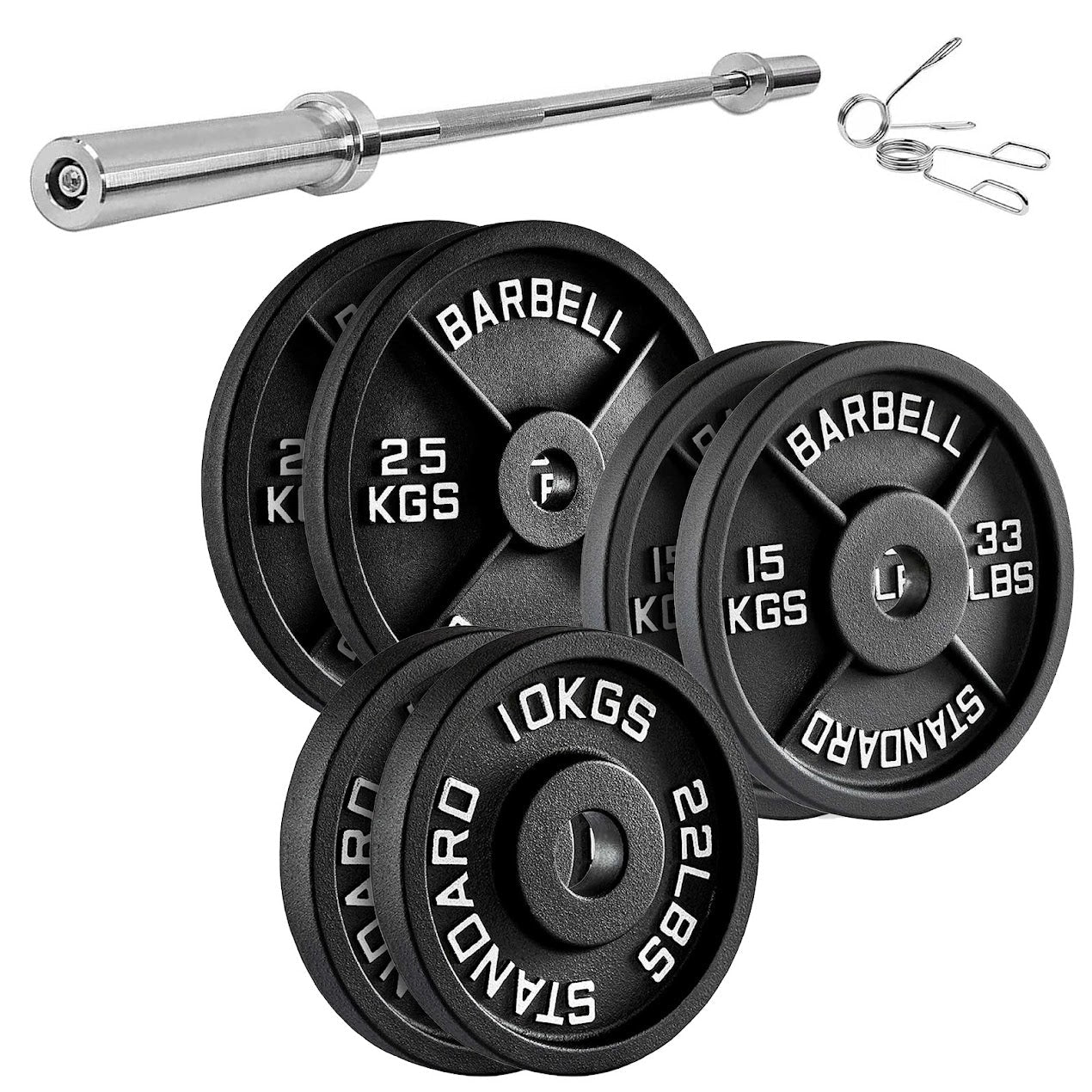 Heavy-Duty Cast Iron Weight Plates | Durable Strength Training Discs for Home & Gym | Sold as Singles, Pairs, or Sets | Ideal for Dumbbells & Barbells