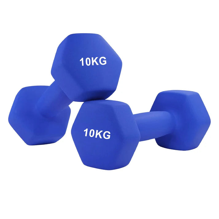 Anti Roll Hex Neoprene Dumbbells Set – Non Slip Grip, Noise Reducing Coating, Full Body Strength Training Weights – Singles, Pairs & Sets for Home Gyms