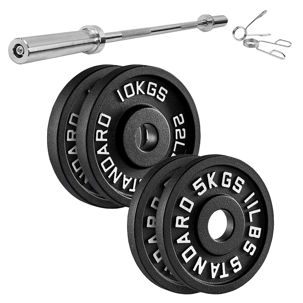 Heavy-Duty Cast Iron Weight Plates | Durable Strength Training Discs for Home & Gym | Sold as Singles, Pairs, or Sets | Ideal for Dumbbells & Barbells
